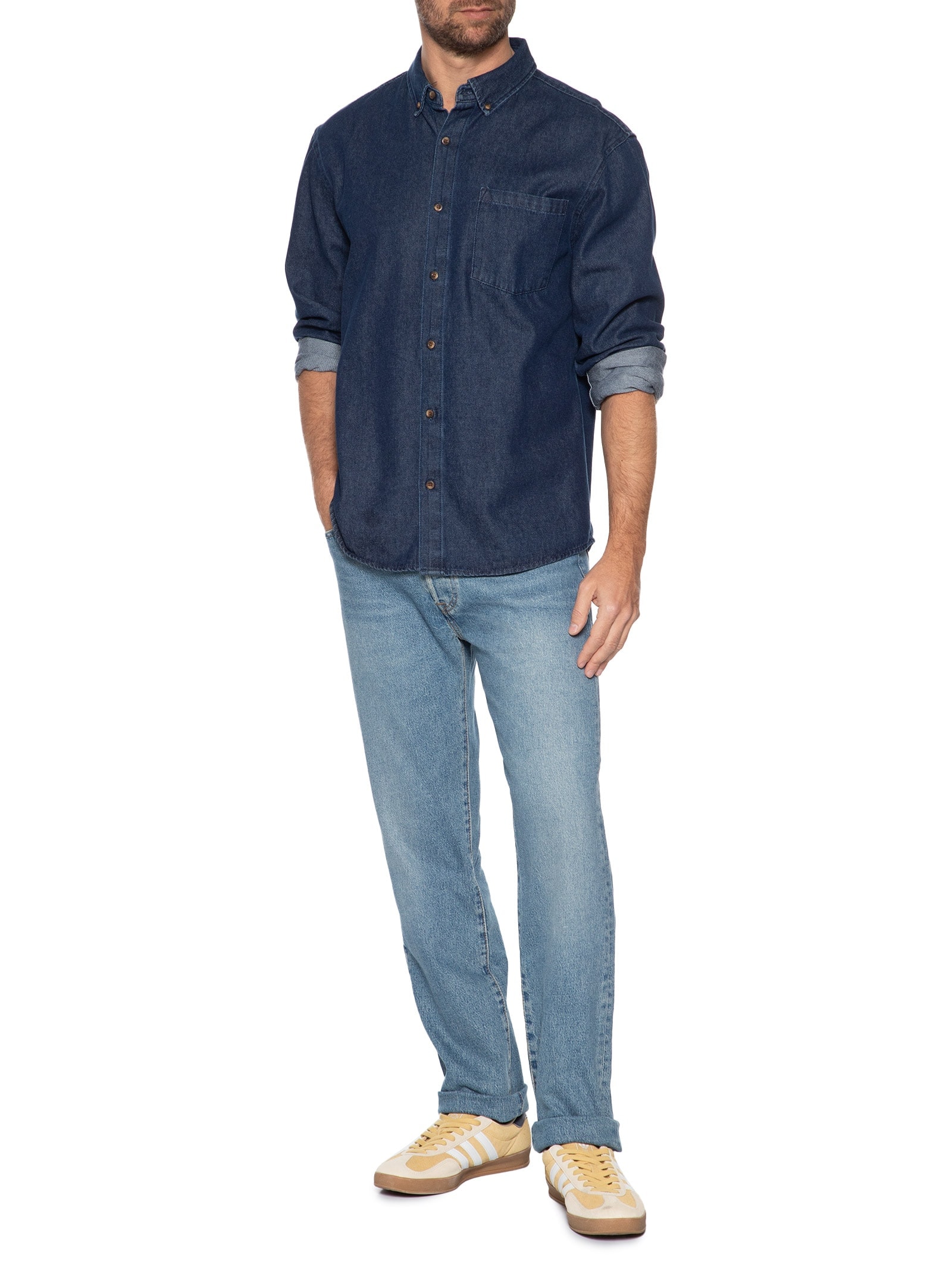 Calça Masculina Jeans 501® Original Fit Azul Levi's