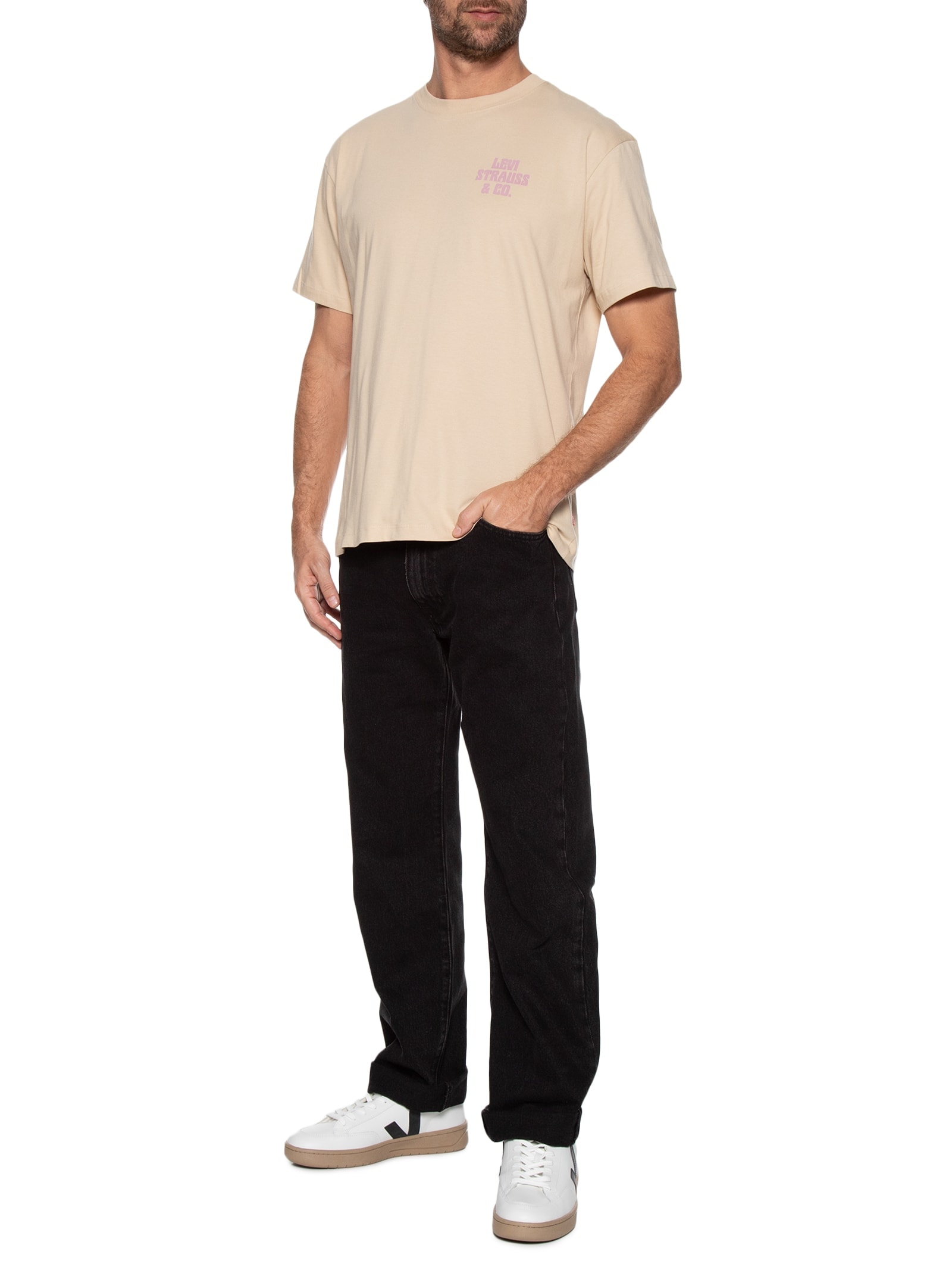 Calça Masculina Jeans 555 Relaxed Straight Preto Levi's