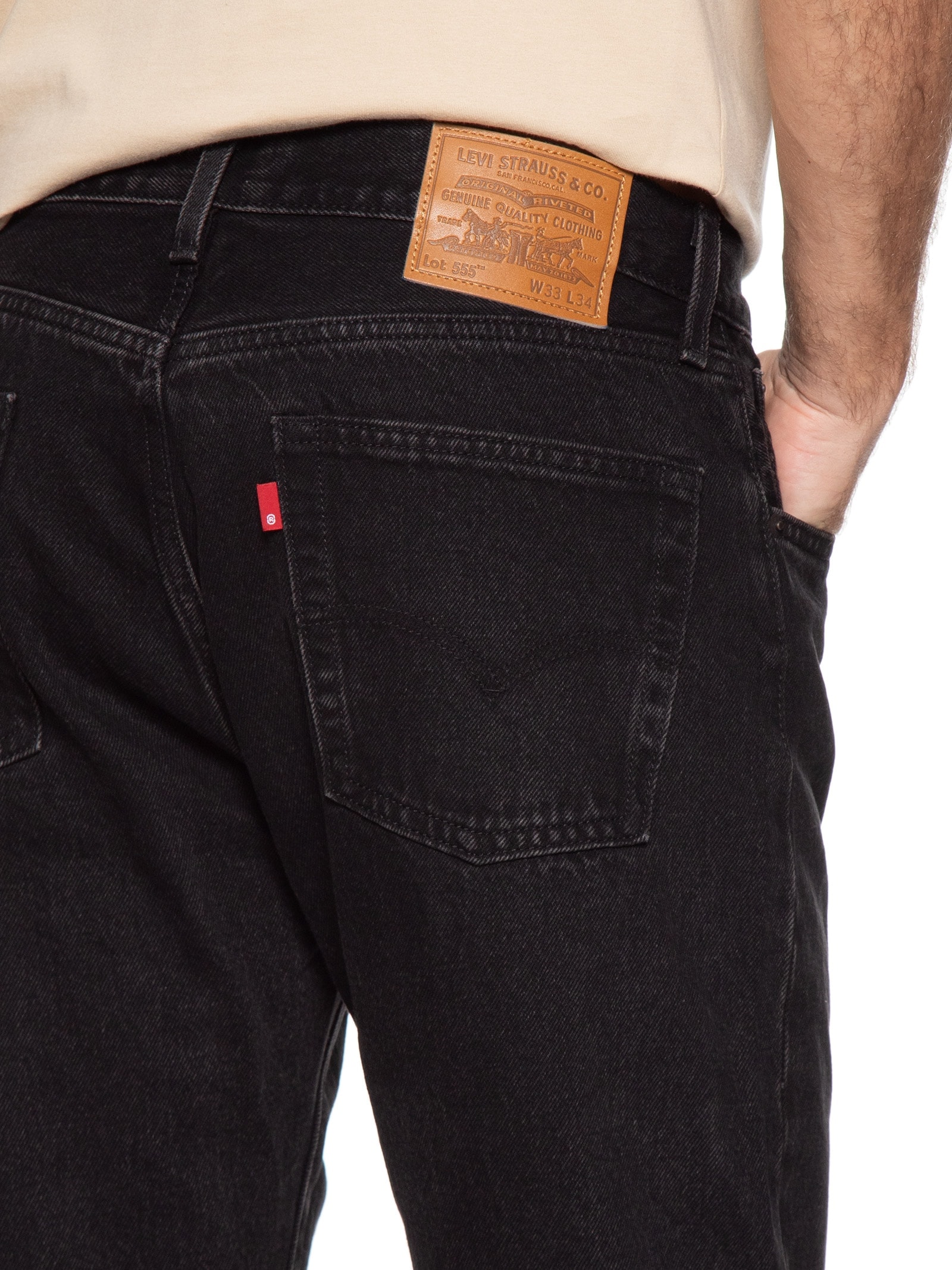 Calça Masculina Jeans 555 Relaxed Straight Preto Levi's