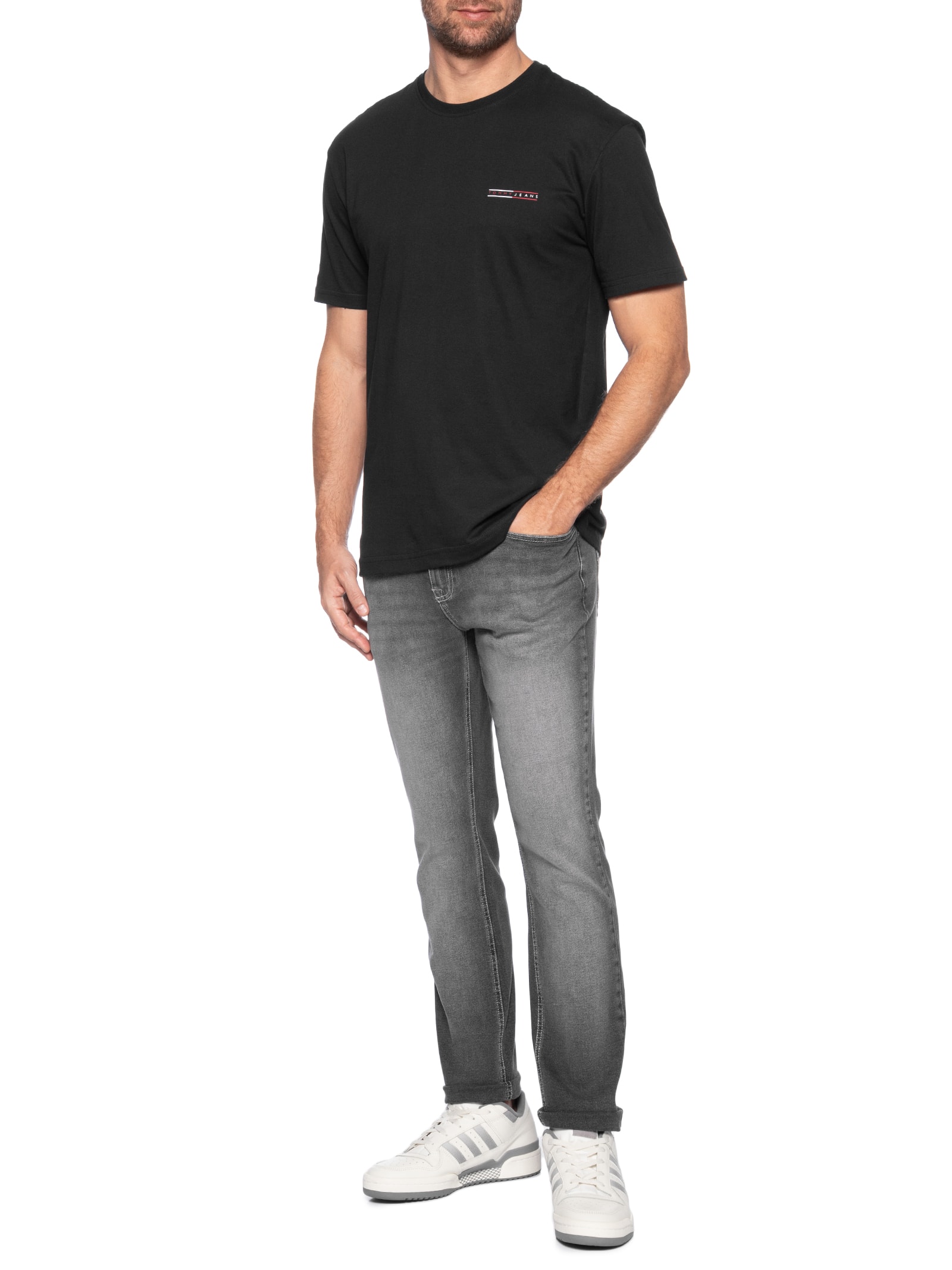 Calça Masculina Jeans Austin Slim Fit Tapered Bi 1278 Preto Tommy Jeans