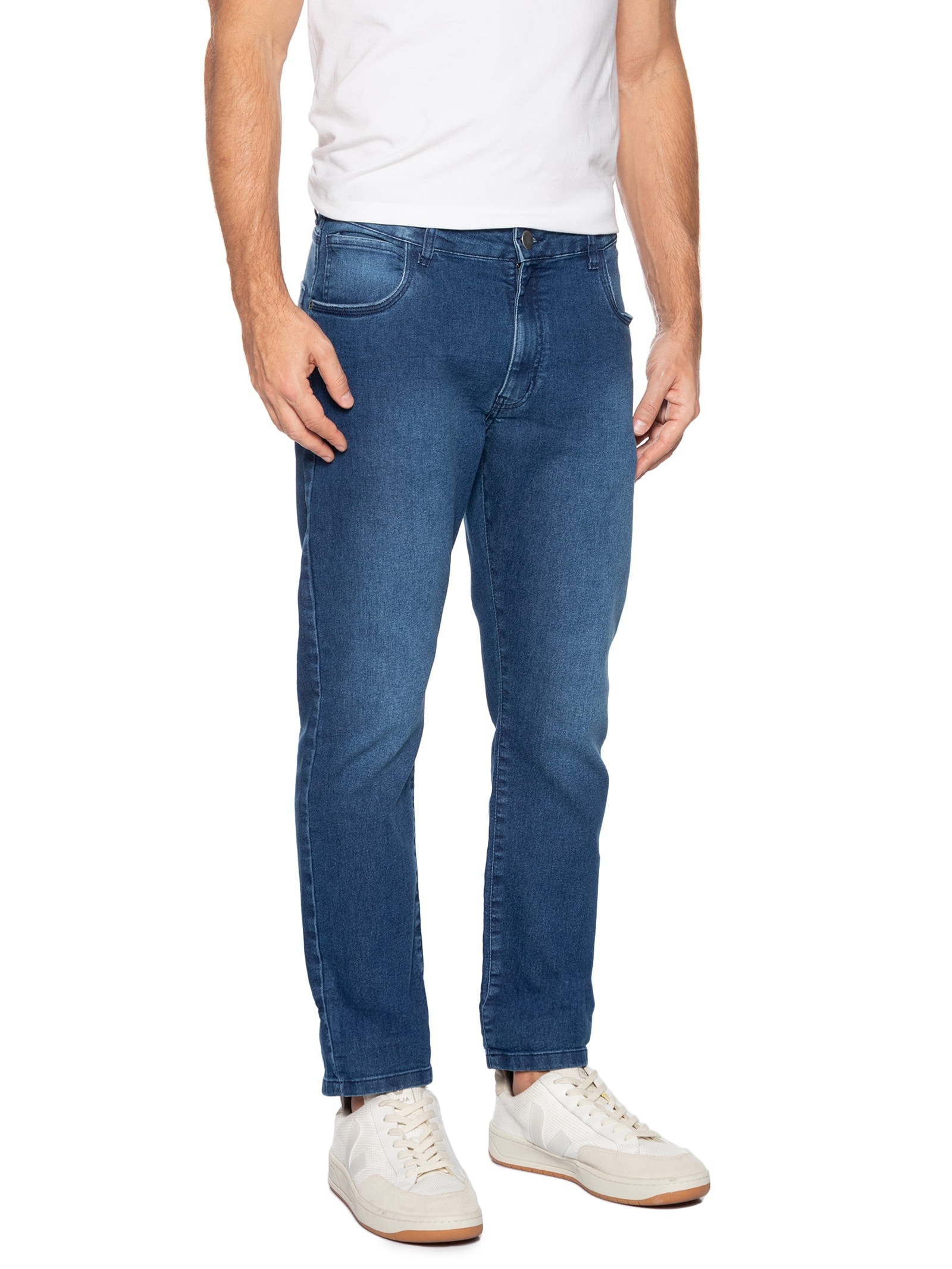 Calça Masculina Jeans Básica Slim Azul Basiq Men