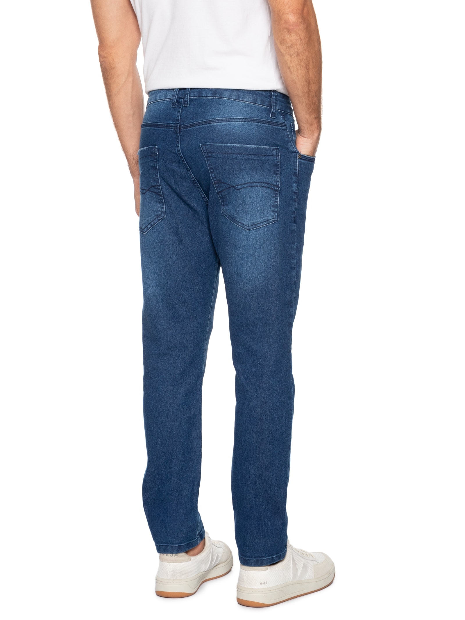 Calça Masculina Jeans Básica Slim Azul Basiq Men