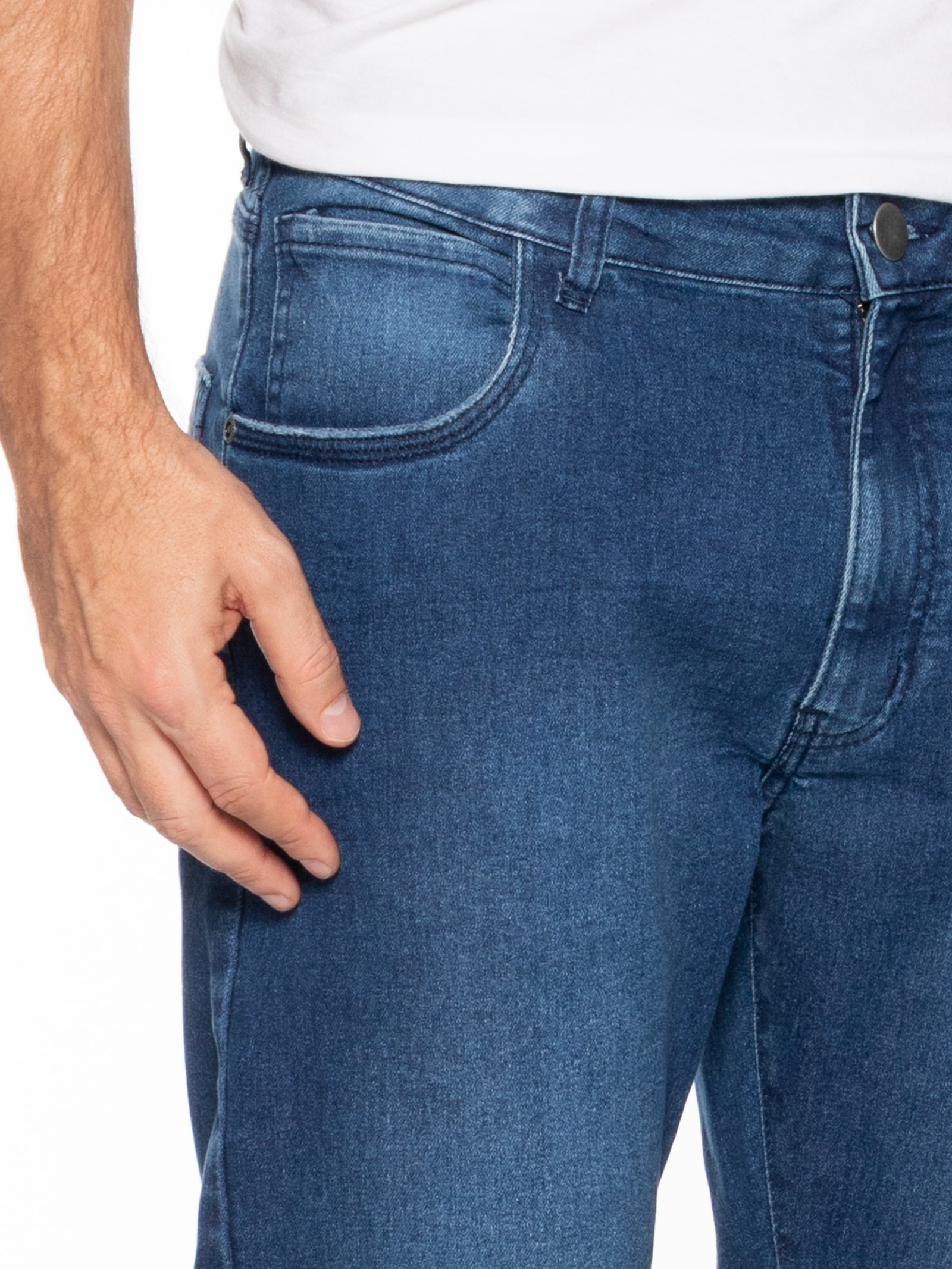 Calça Masculina Jeans Básica Slim Azul Basiq Men