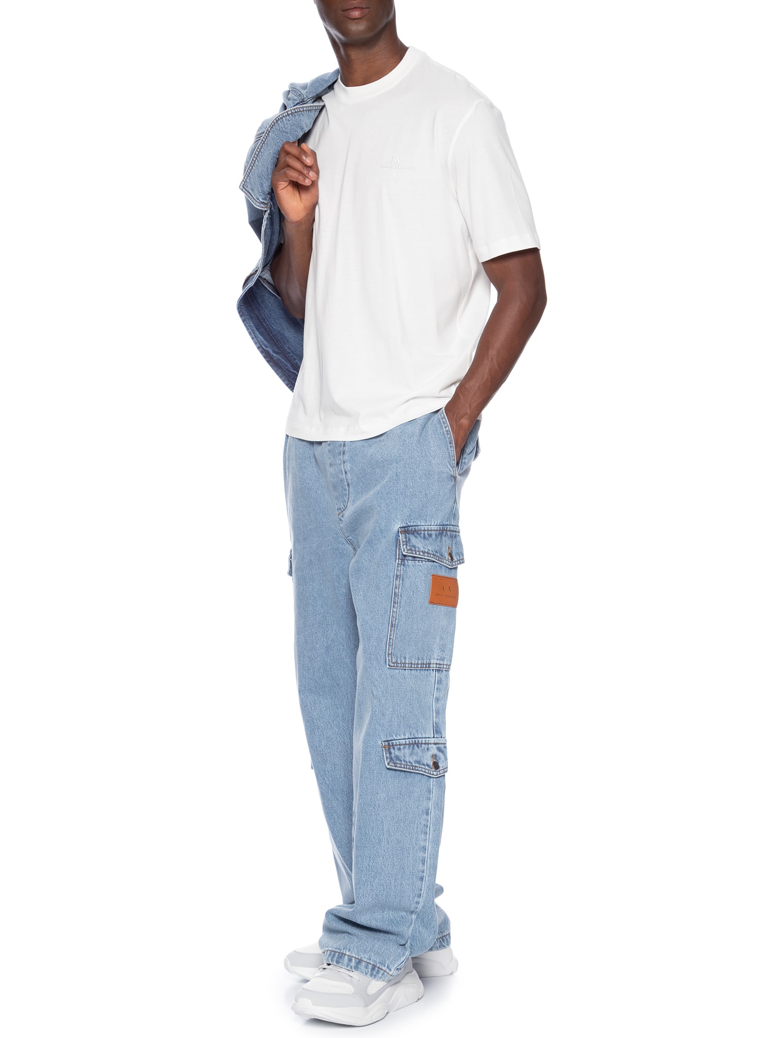 Calça Masculina Jeans Cargo Azul Armani Exchange