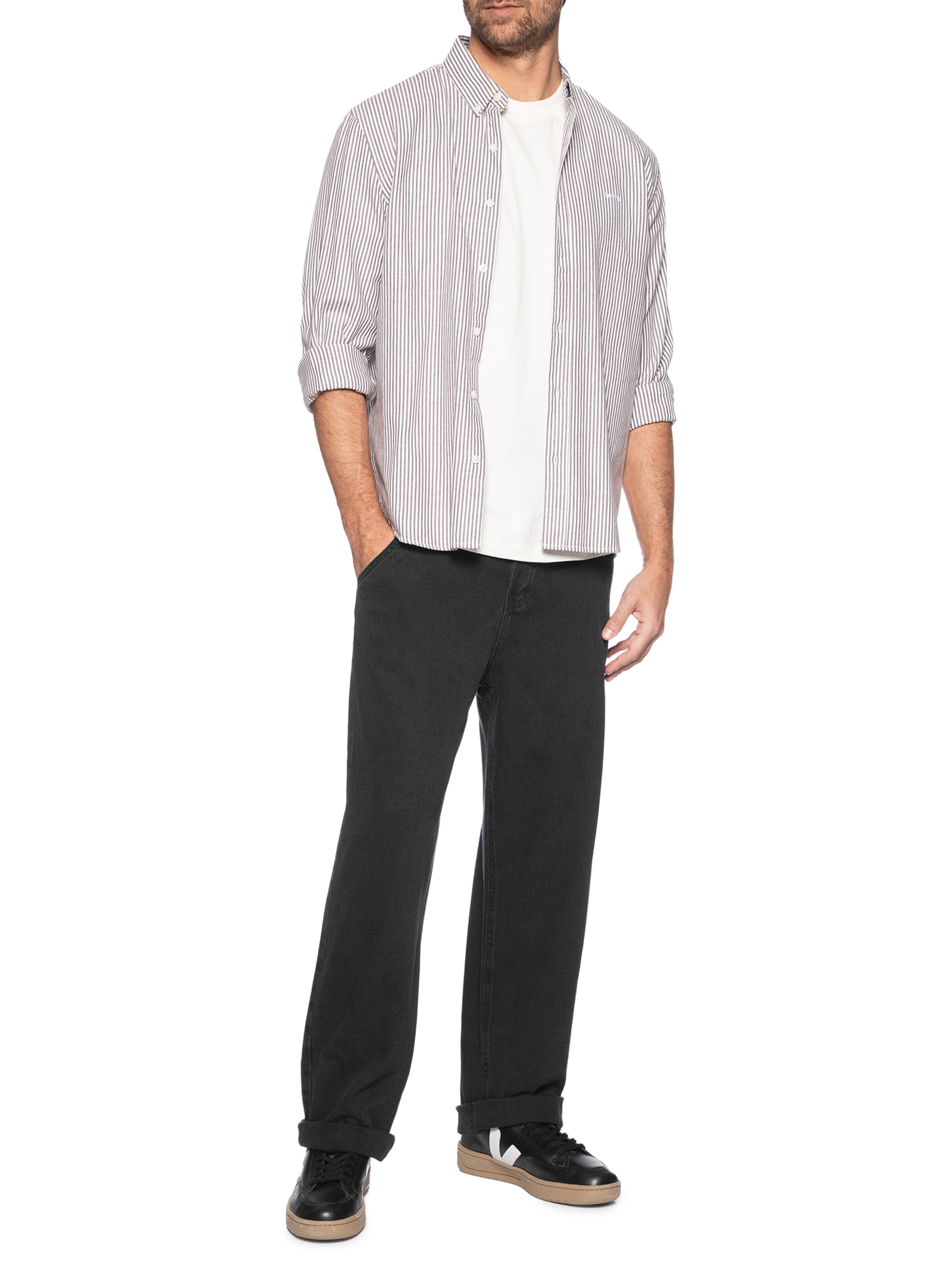 Calça Masculina Jeans Oversized Preto Basiq Men