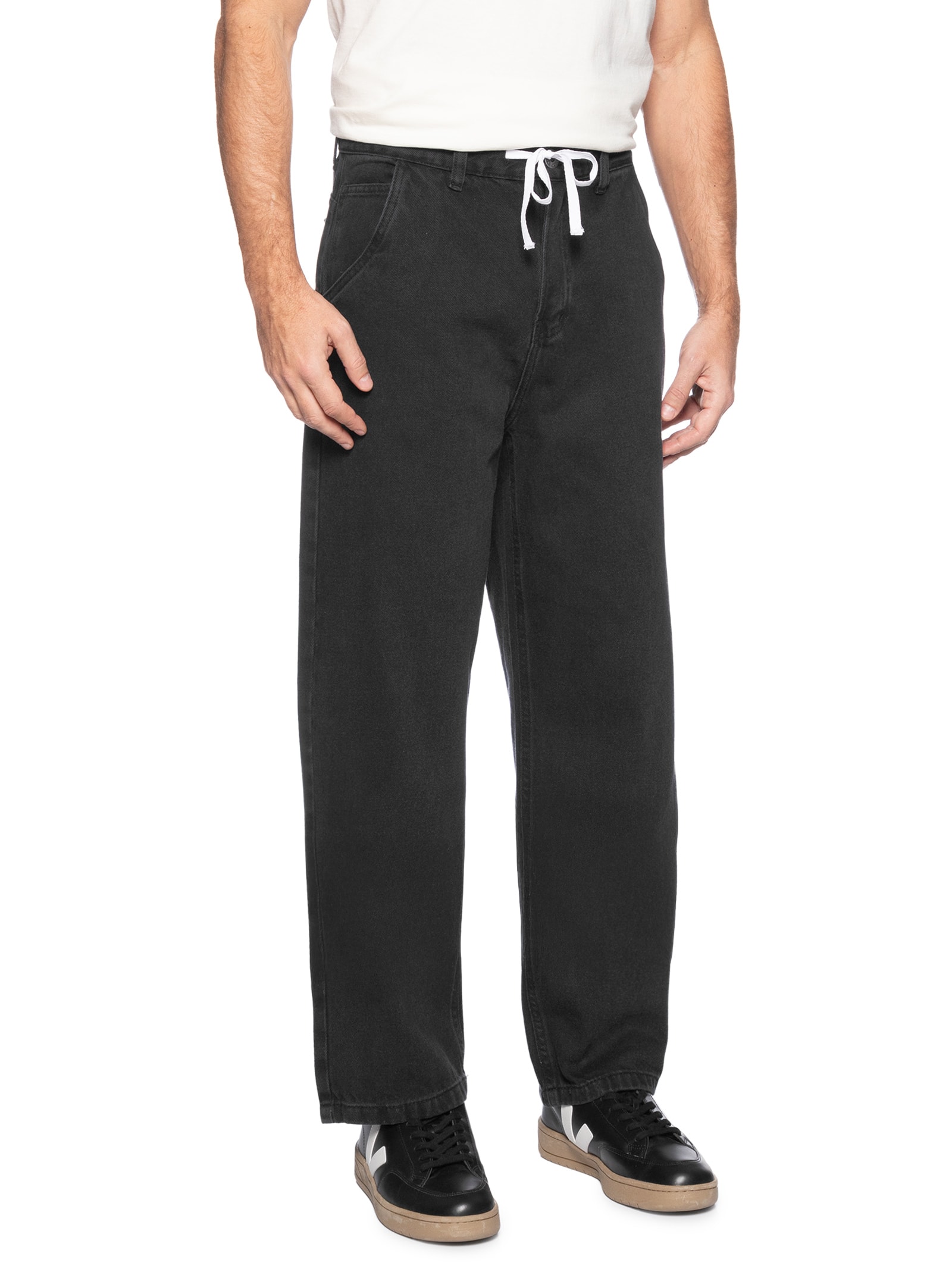 Calça Masculina Jeans Oversized Preto Basiq Men