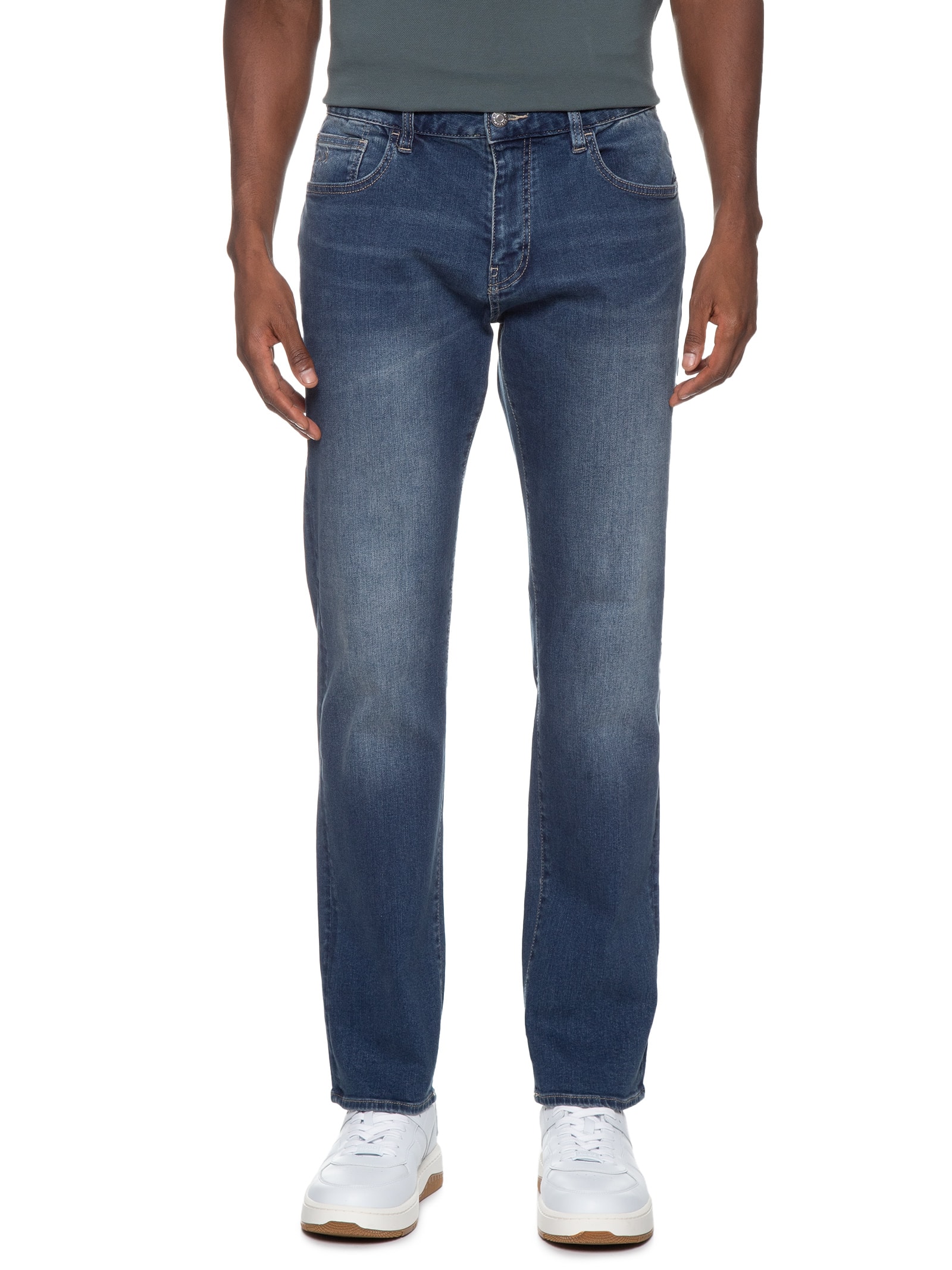 Calça Masculina Jeans Reta 5 Pockets Azul Armani Exchange