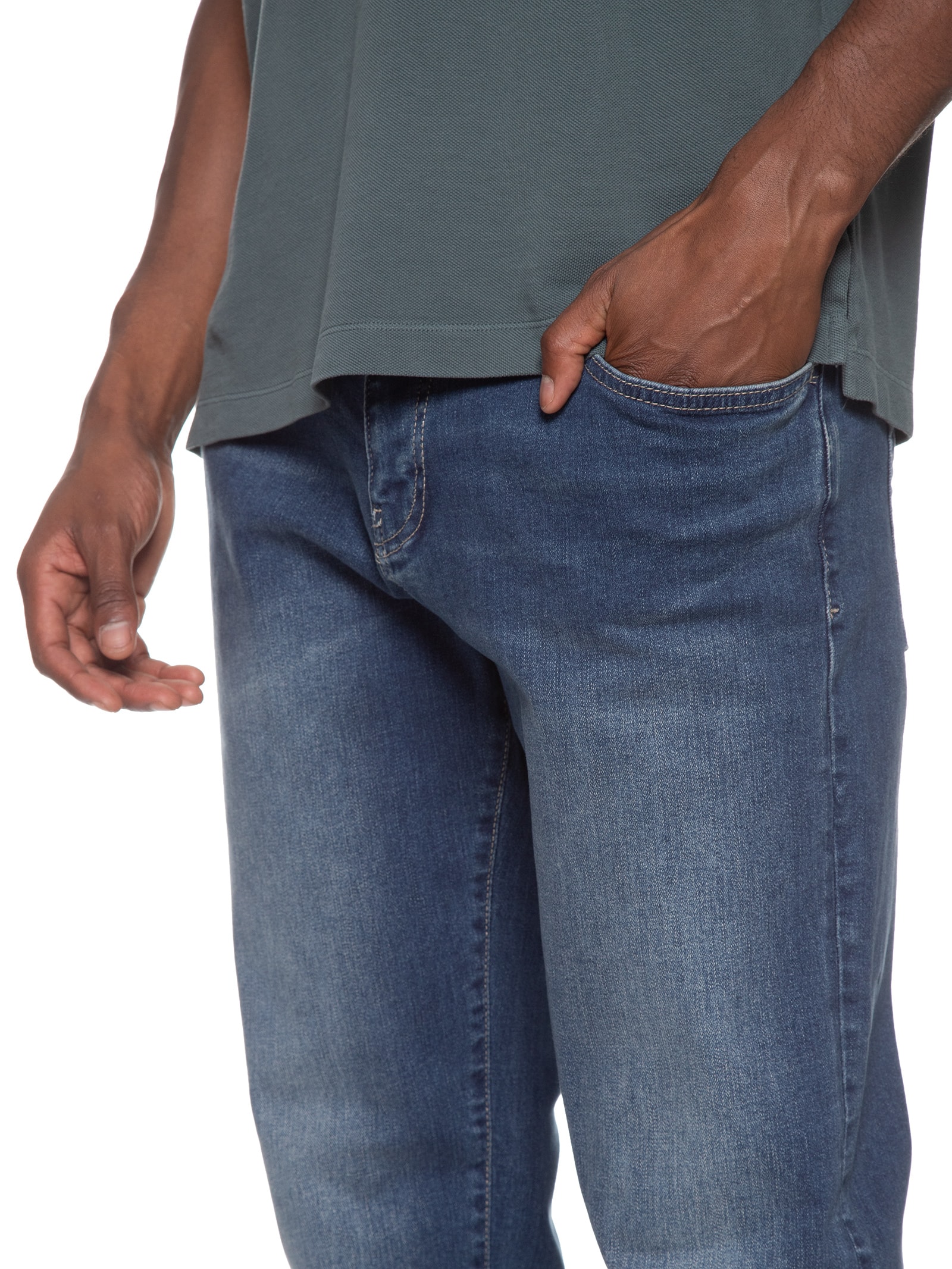 Calça Masculina Jeans Reta 5 Pockets Azul Armani Exchange