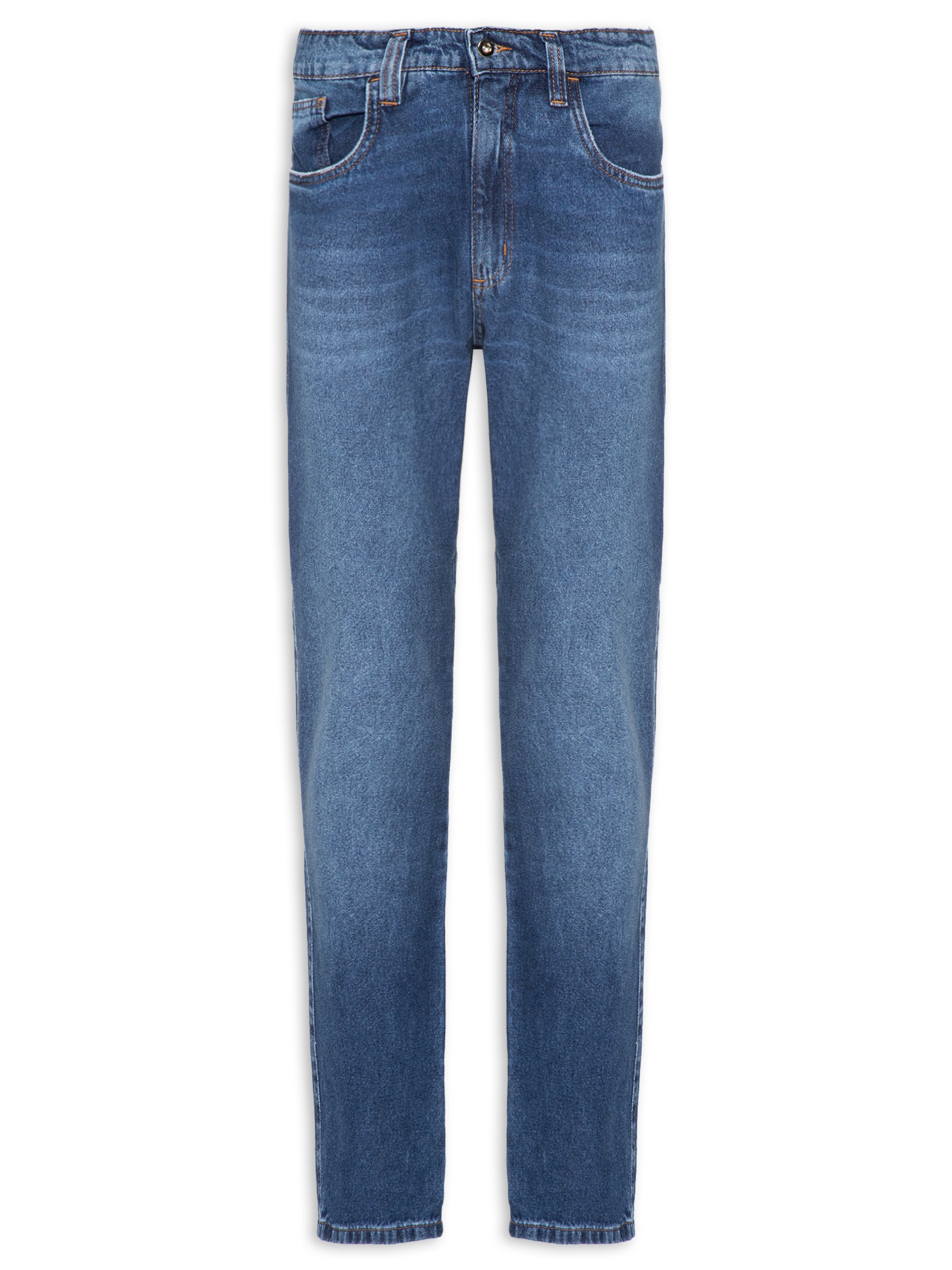 Calça Masculina Jeans Reta Five Pockets Azul Basiq Men