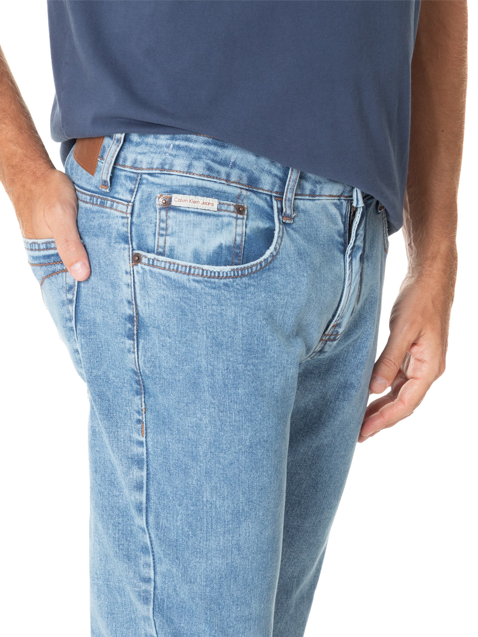 Calça Masculina Jeans Skinny 5 Pockets Azul Calvin Klein Jeans