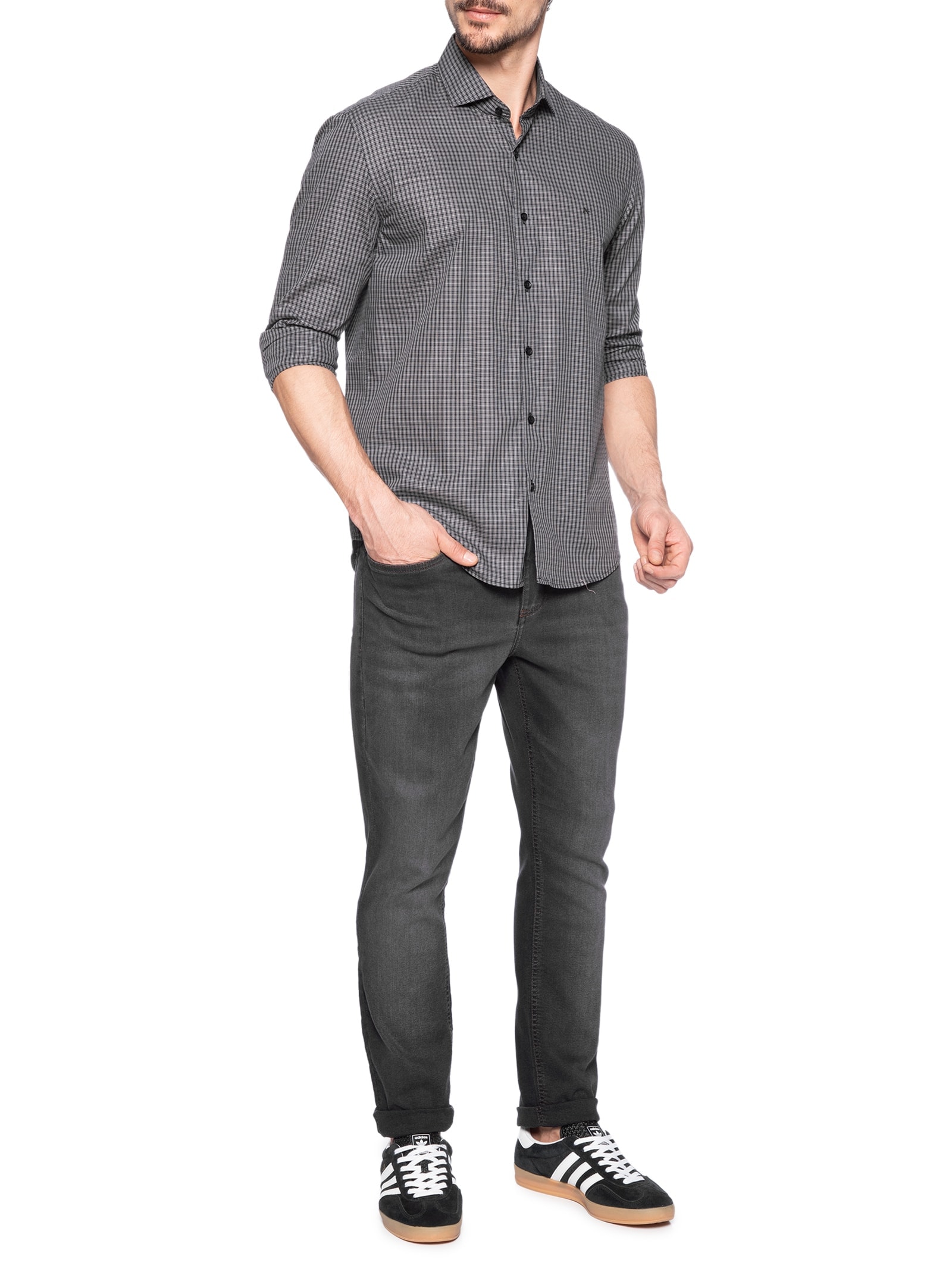 Calça Masculina Jeans Skinny Intense Bl Stone Preto Aramis