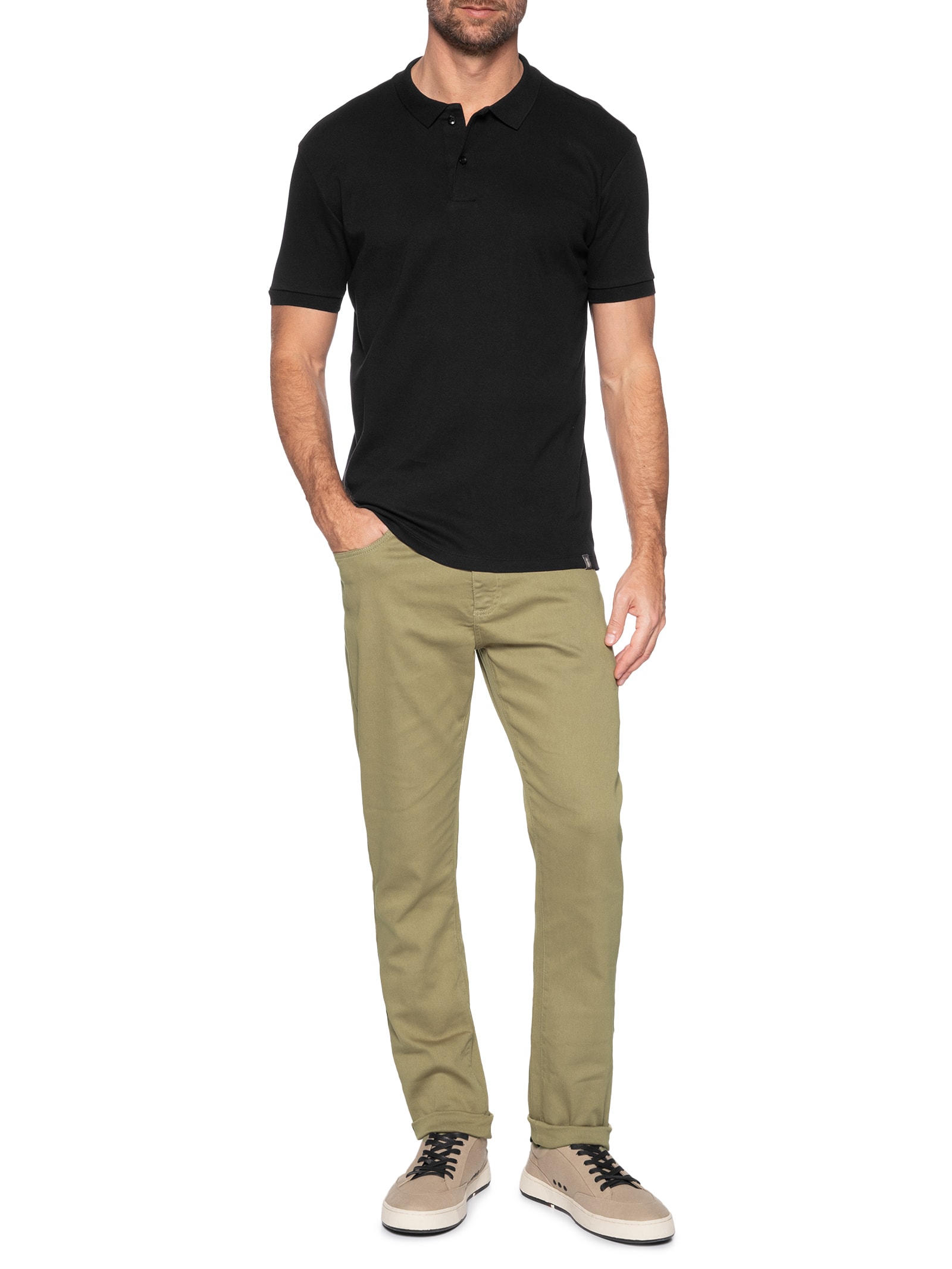 Calça Masculina Jeans Slim Color Bege Reserva
