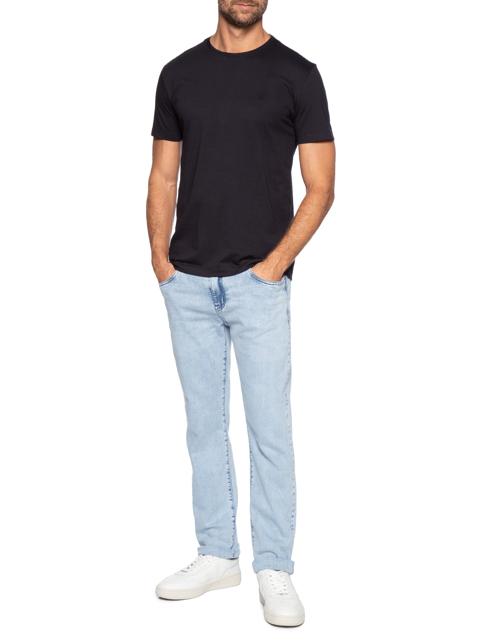 Calça Masculina Jeans Slim Delave Sk Azul Sergio K