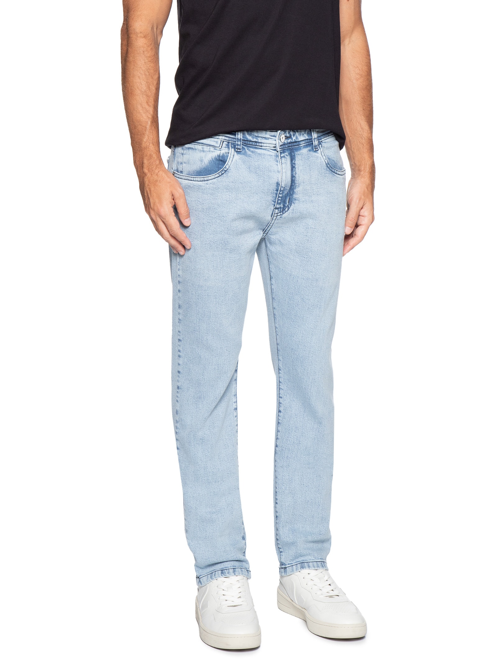 Calça Masculina Jeans Slim Delave Sk Azul Sergio K