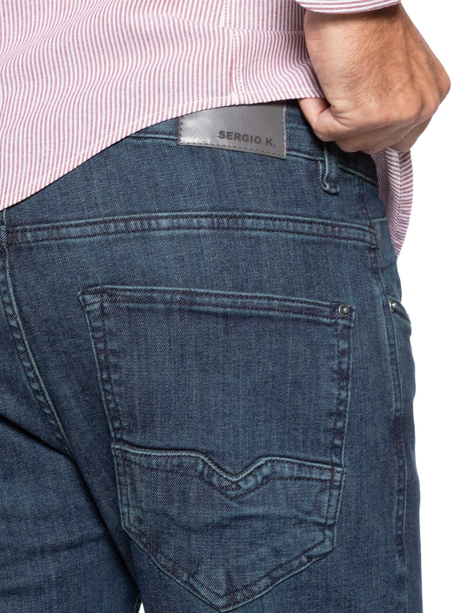 Calça Masculina Jeans Slim Dirty Blue Azul Sergio K