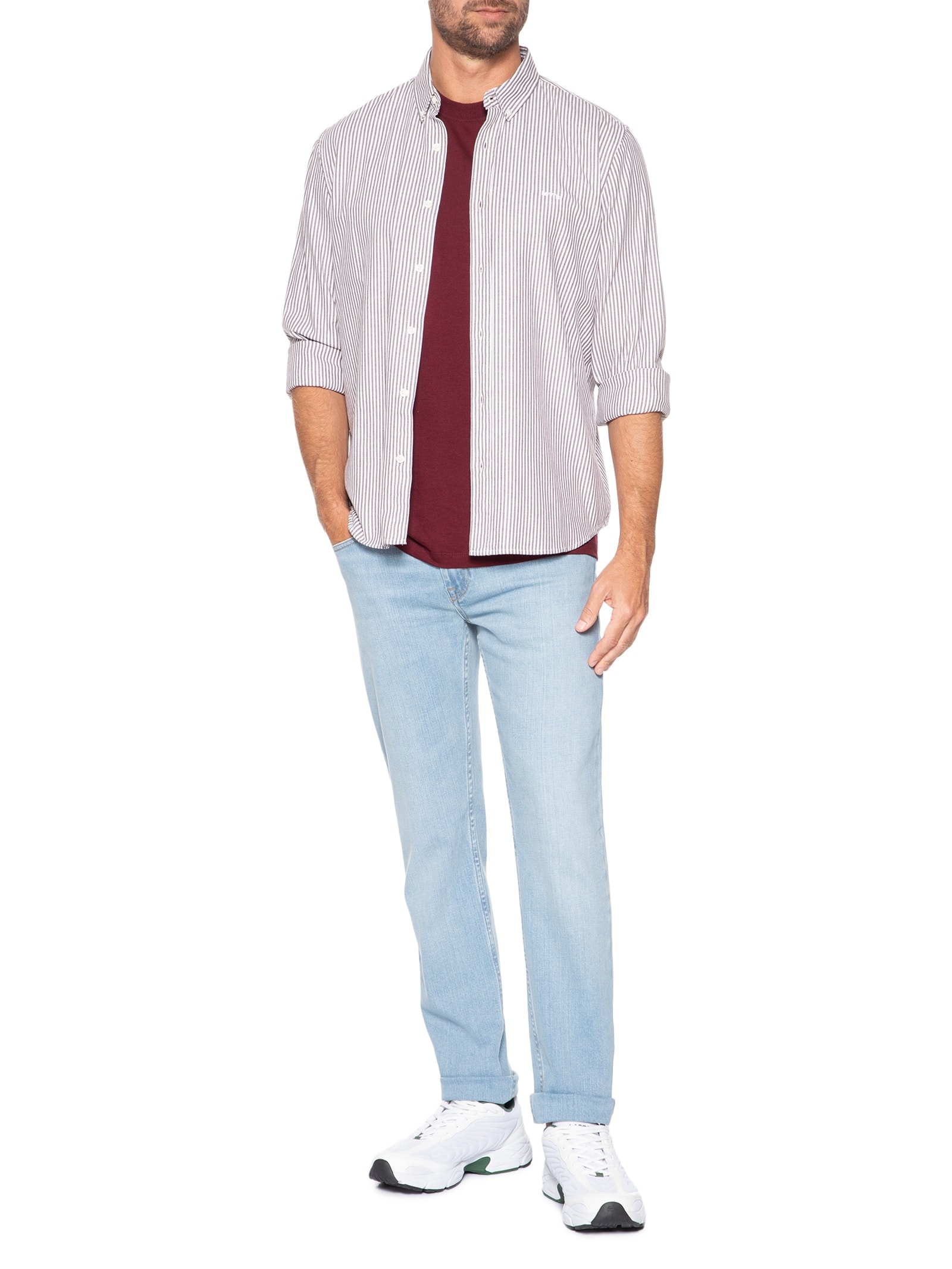 Calça Masculina Jeans Slim Fit 5 Pockets Azul Lacoste