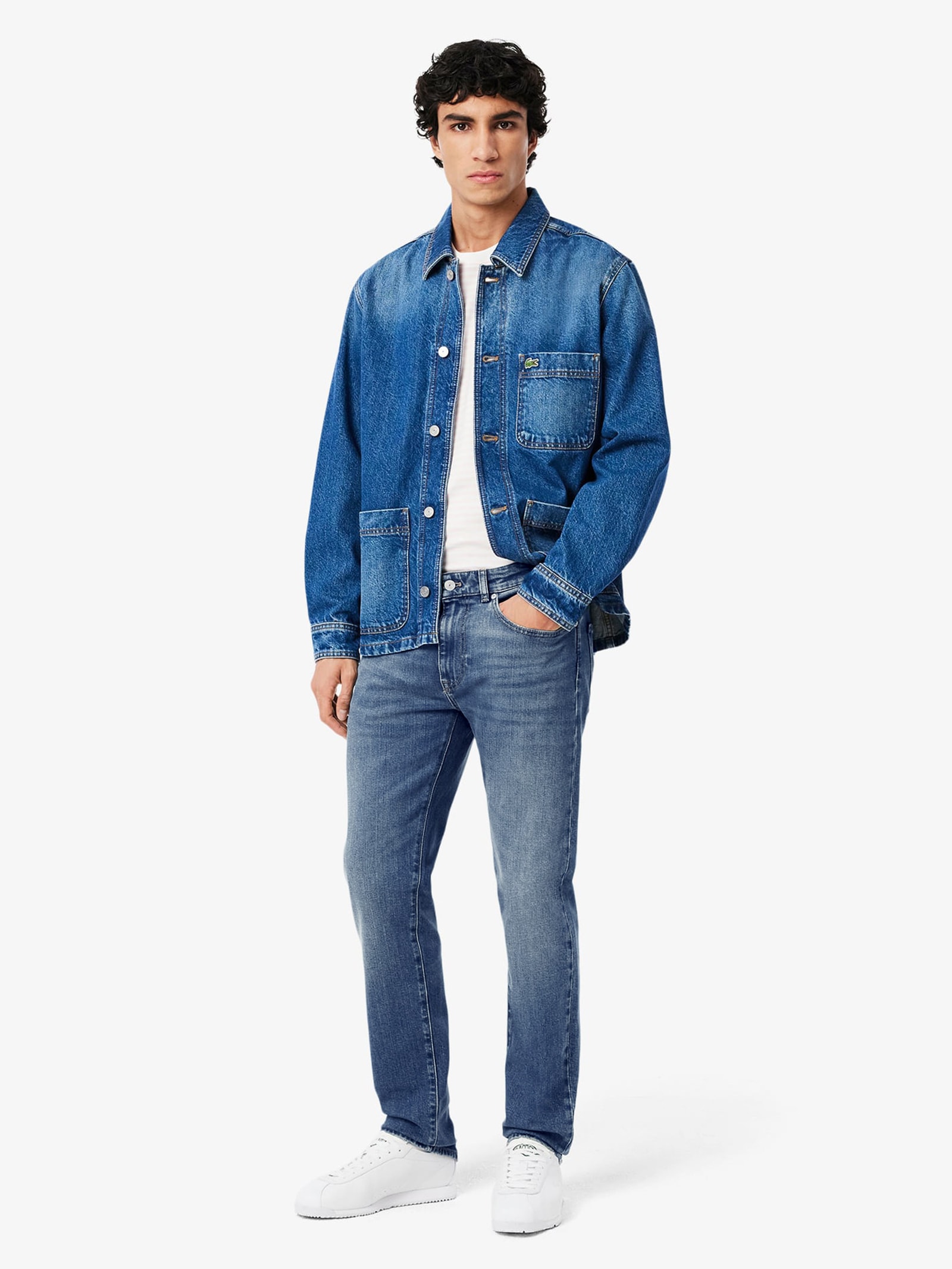 Calça Masculina Jeans Slim Fit 5 Pockets Azul Lacoste