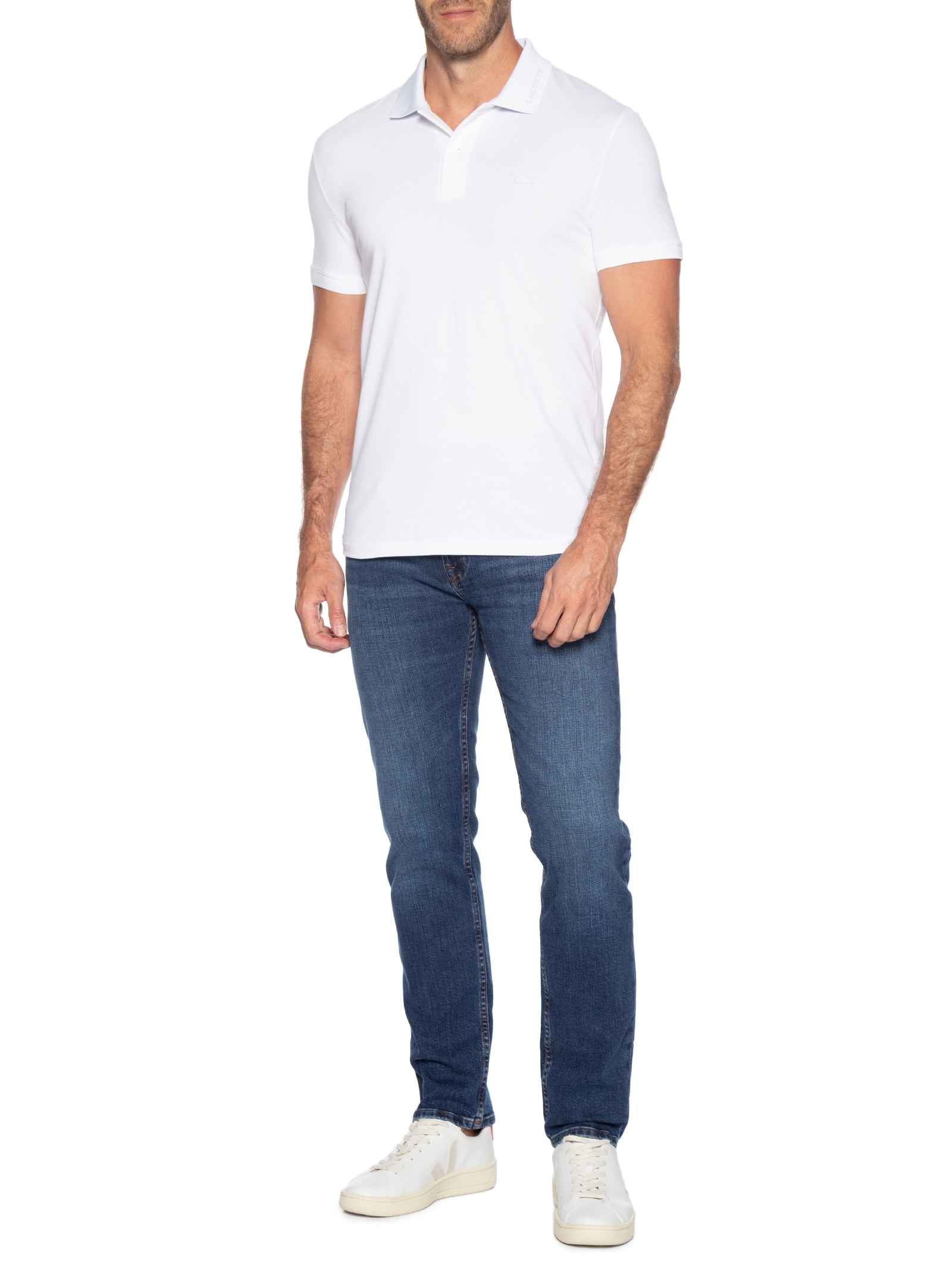 Calça Masculina Jeans Slim Fit 5 Pockets Azul Lacoste