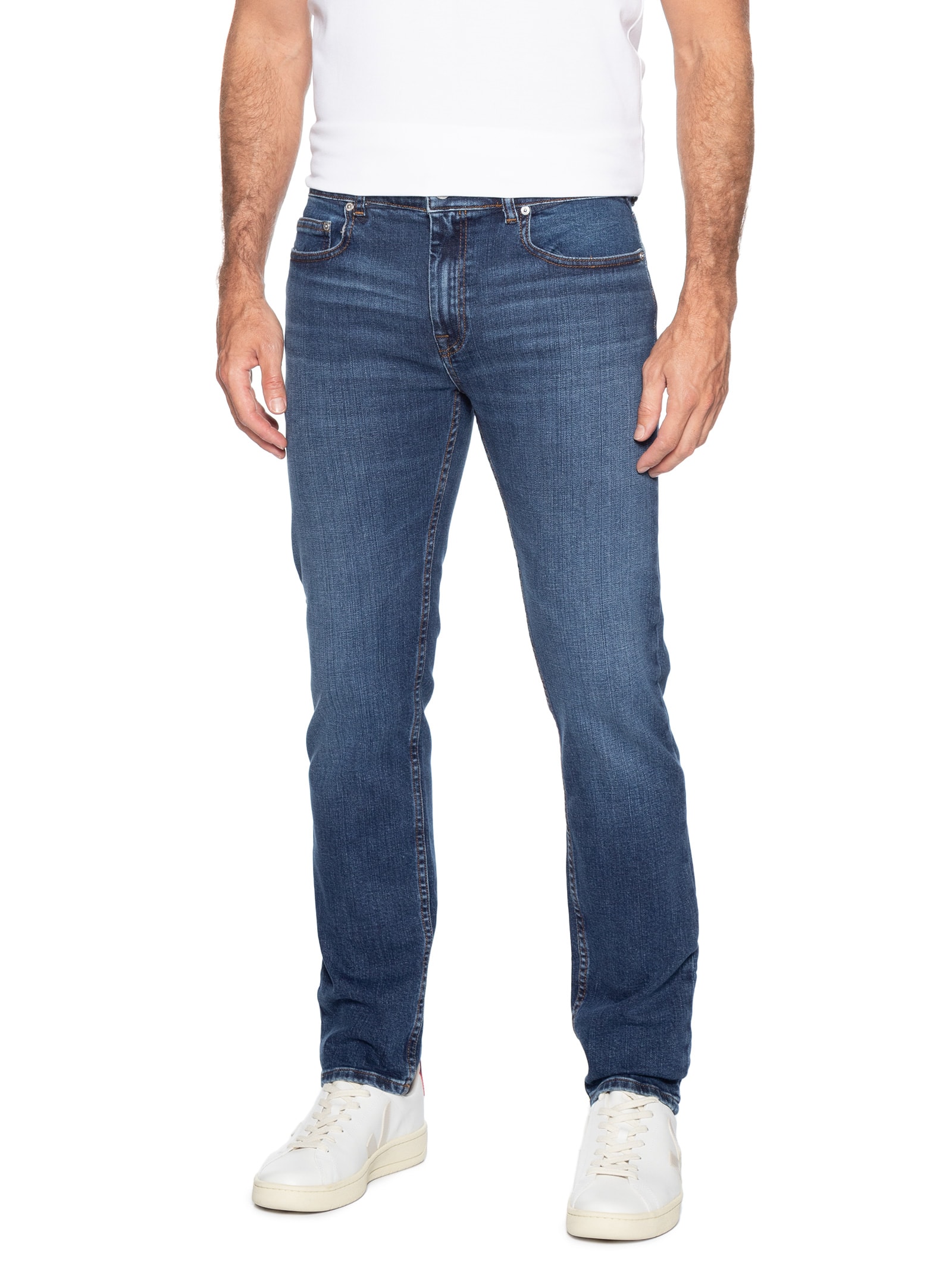 Calça Masculina Jeans Slim Fit 5 Pockets Azul Lacoste