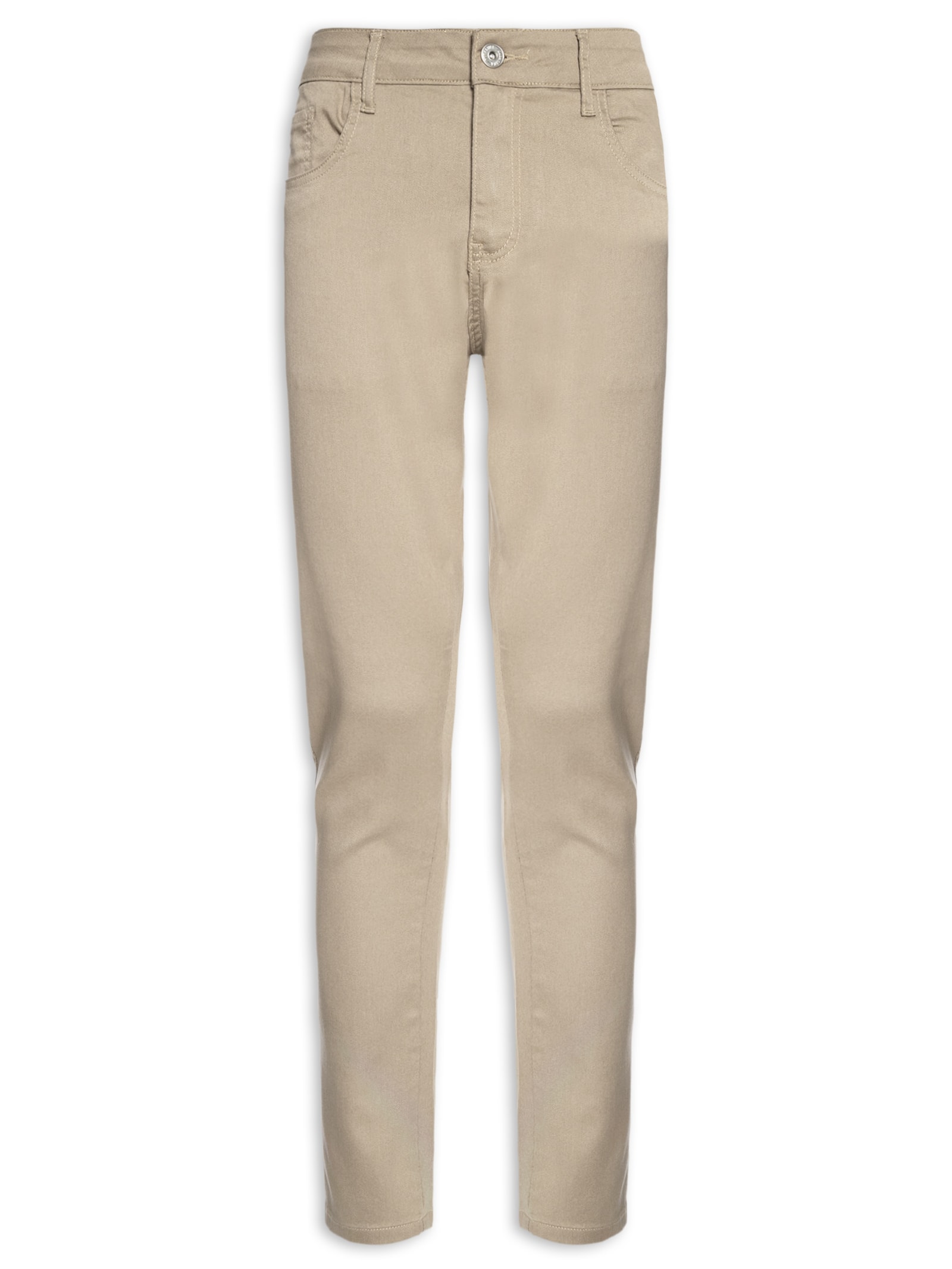 Calça Masculina Jeans Slim Fit Acetinada Bege Dudalina