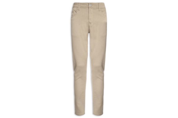 Calça Masculina Jeans Slim Fit Acetinada - Bege