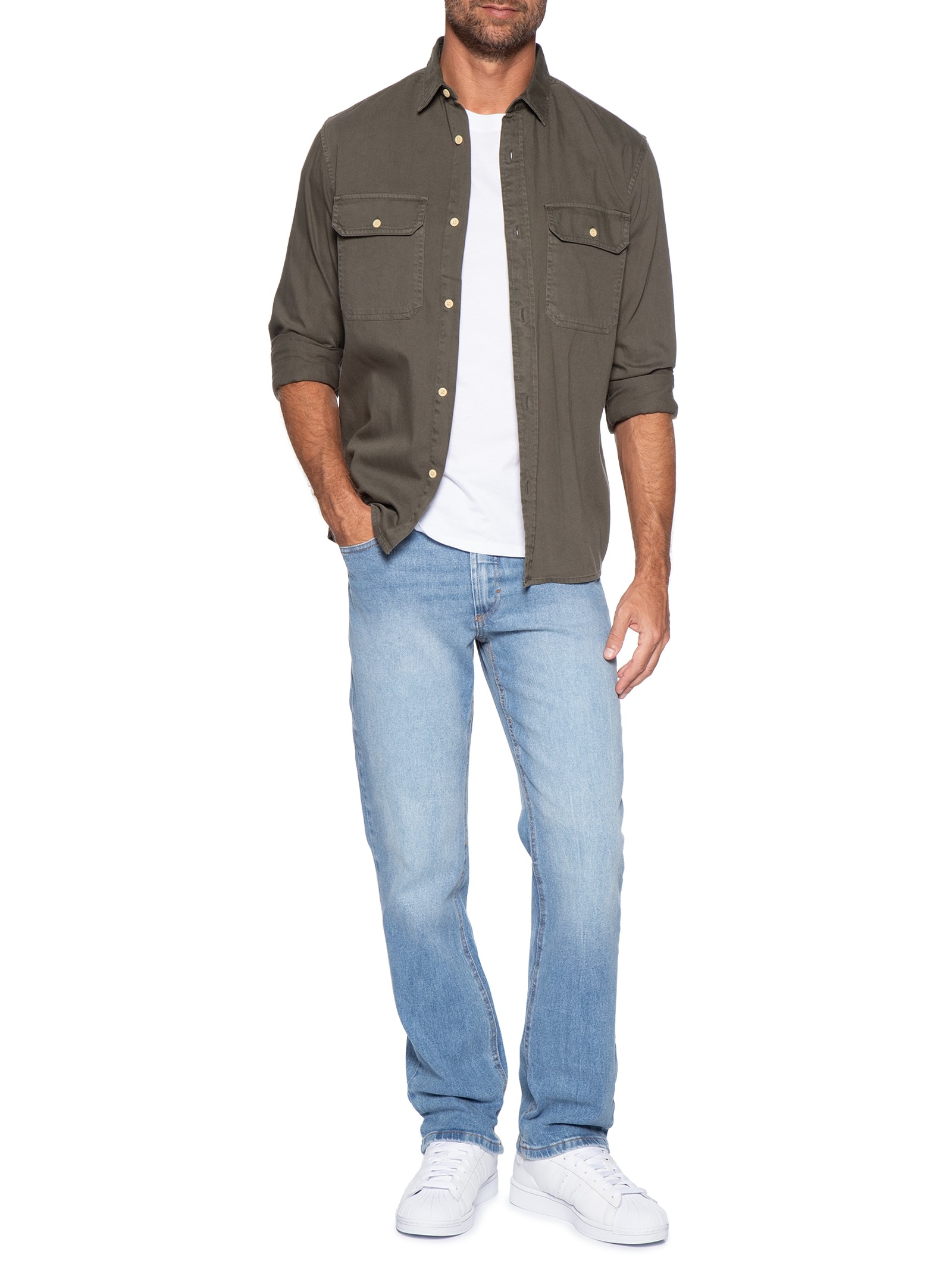 Calça Masculina Jeans Slim Fit Com Elastano Azul Hering