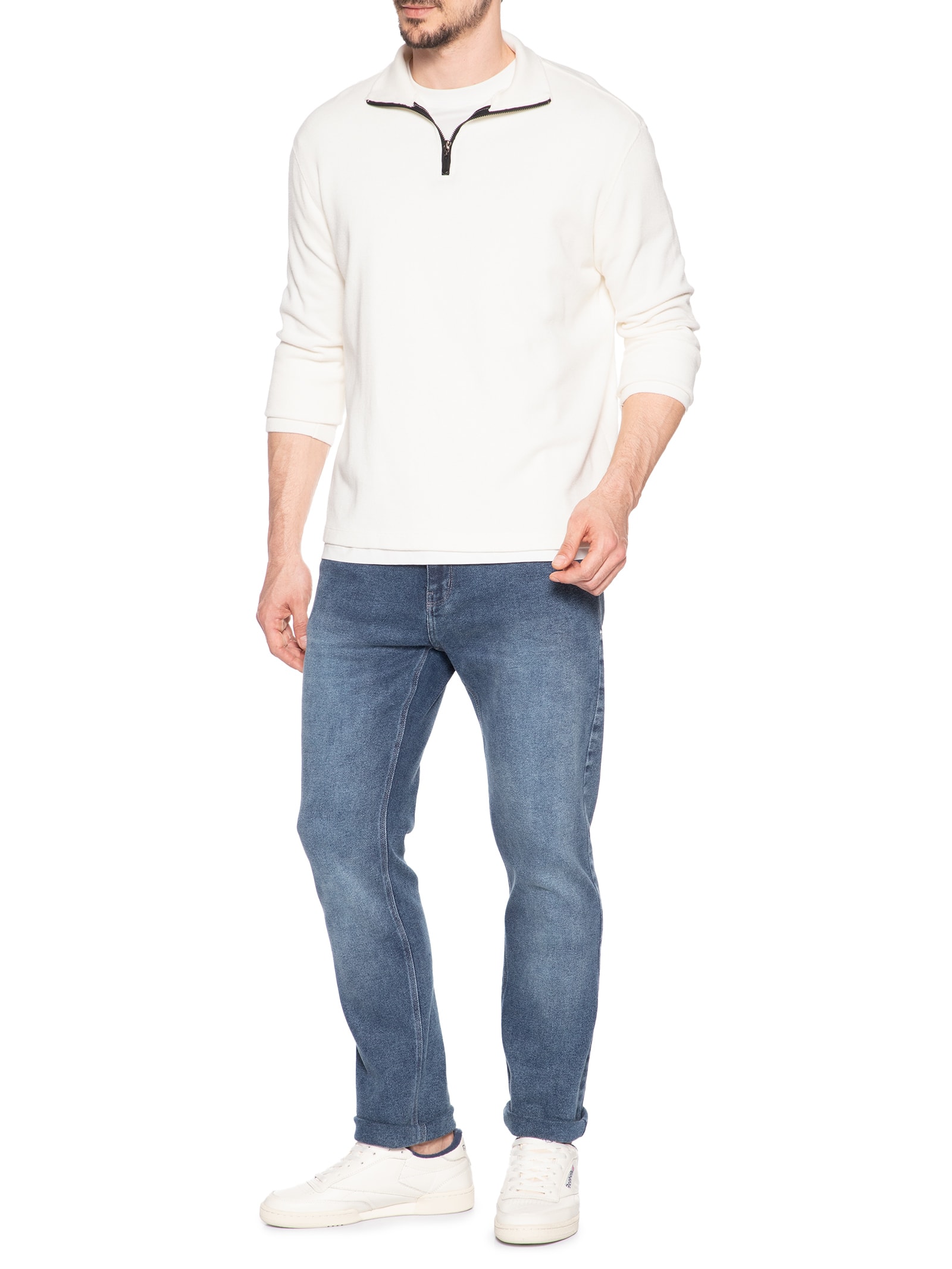 Calça Masculina Jeans Slim Fit Smoke Blue Azul Sergio K