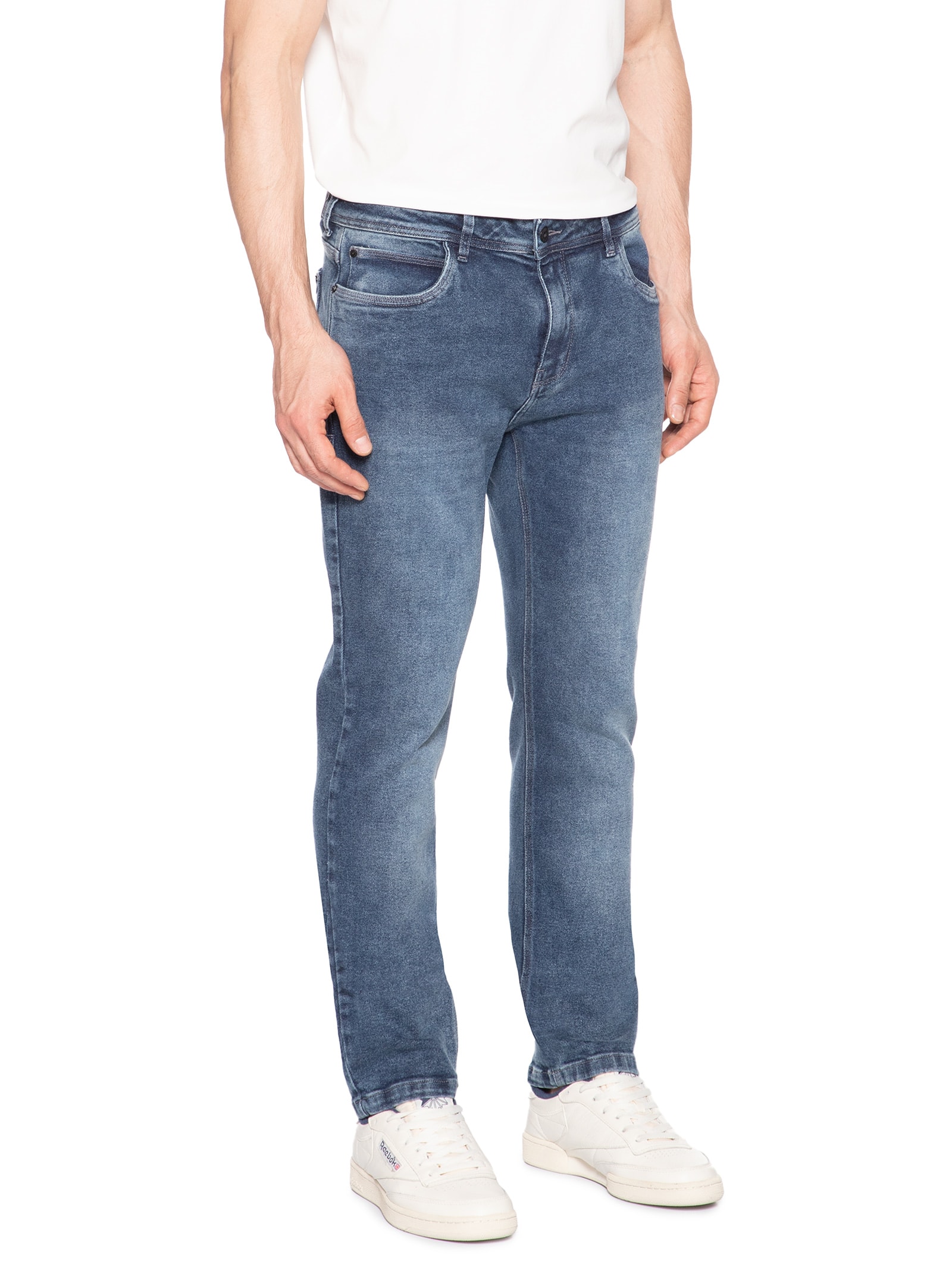 Calça Masculina Jeans Slim Fit Smoke Blue Azul Sergio K