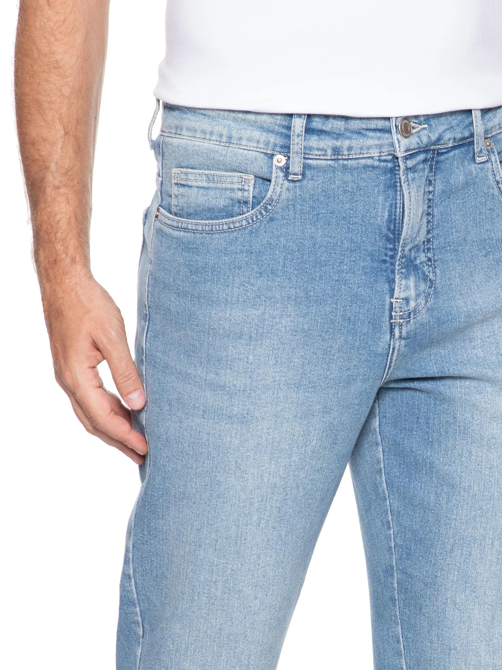 Calça Masculina Jeans Slim Onda Clara Azul Foxton