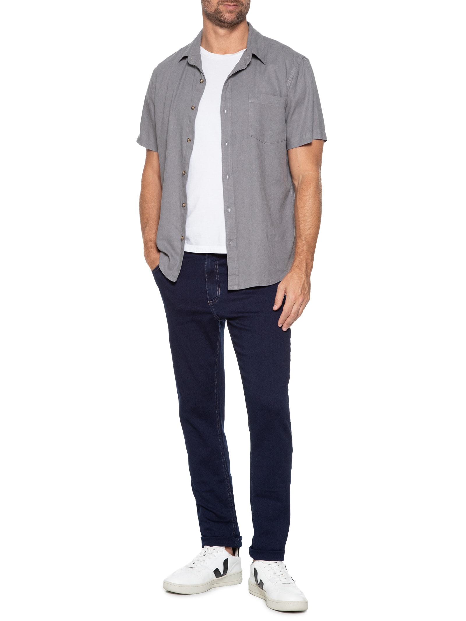 Calça Masculina Jeans Soft Touch Slim Fit Azul Hering