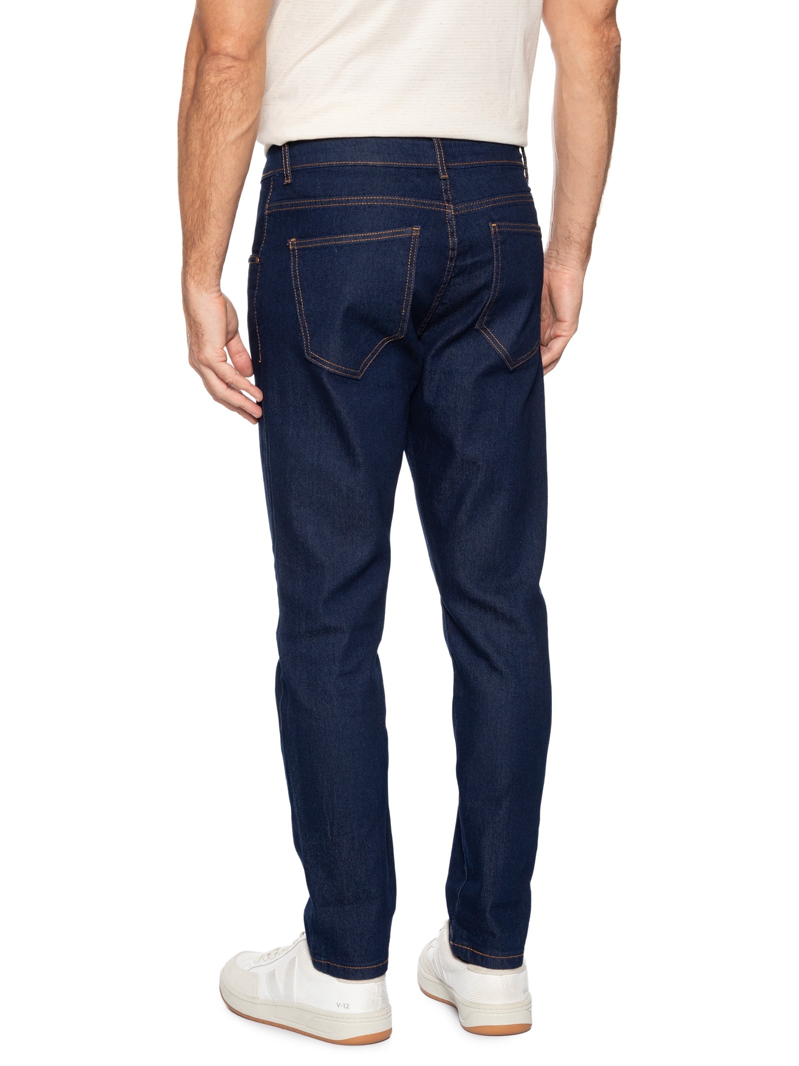 Calça Masculina Jeans Strech Slim Azul Basiq Men