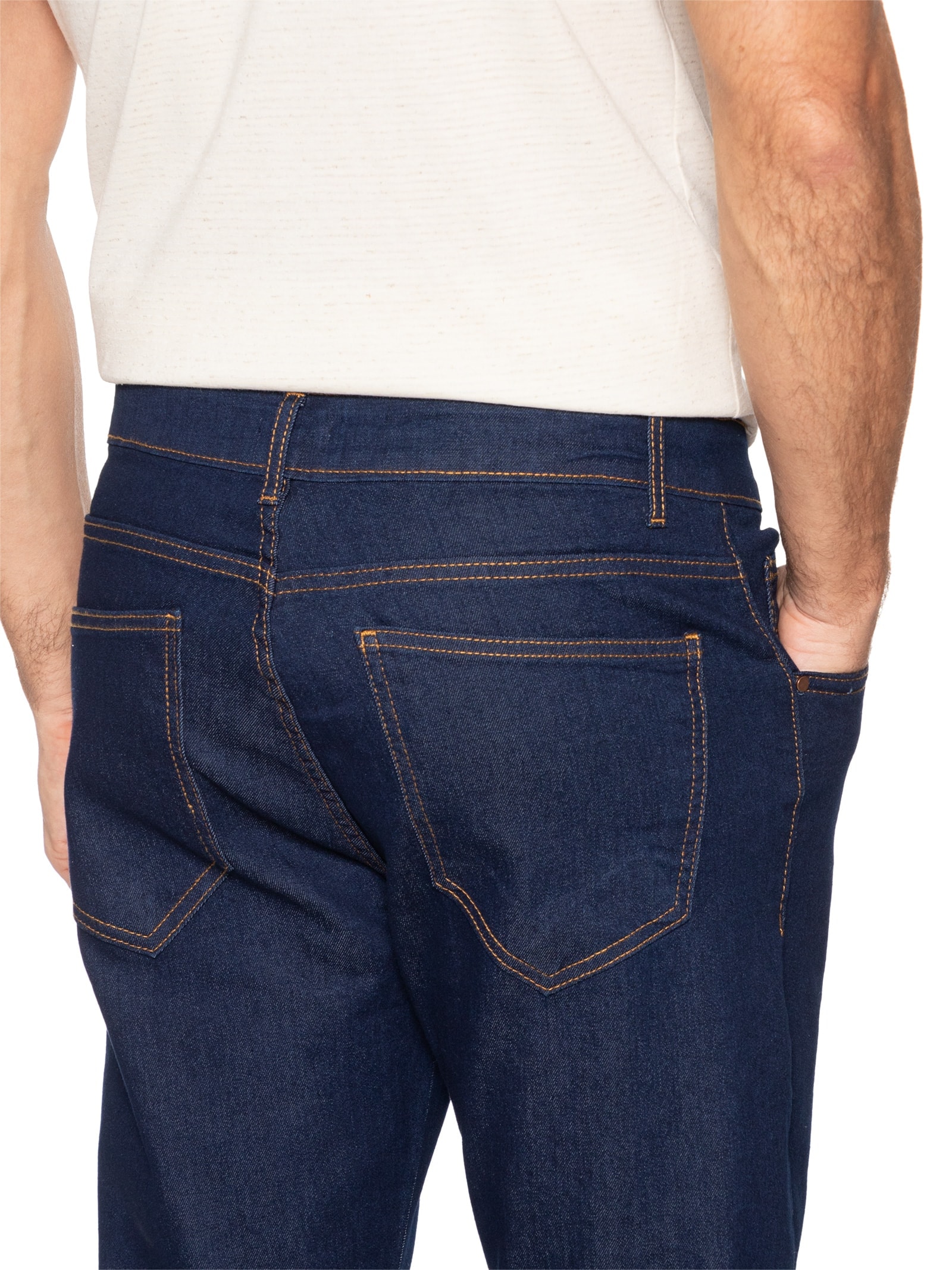 Calça Masculina Jeans Strech Slim Azul Basiq Men