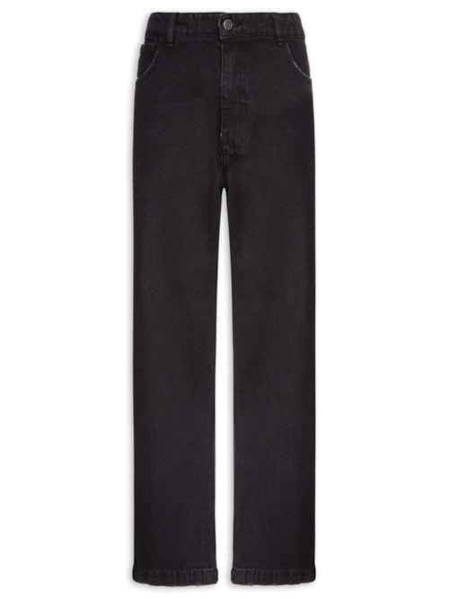 Calça Masculina Jeans Wide Stonewashed – Preto