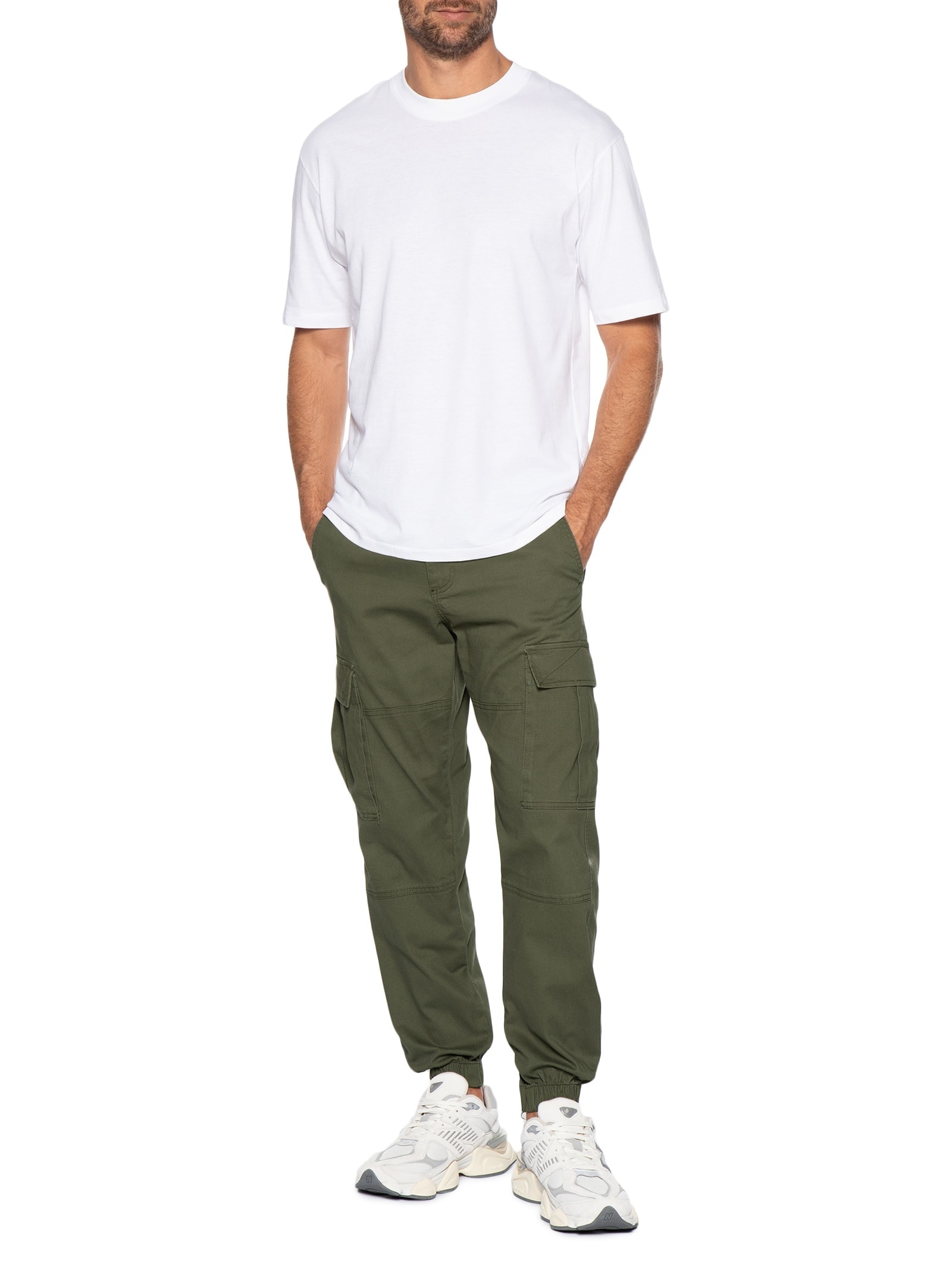 Calça Masculina Jonnie Cuffed Cargo Verde Jack & Jones