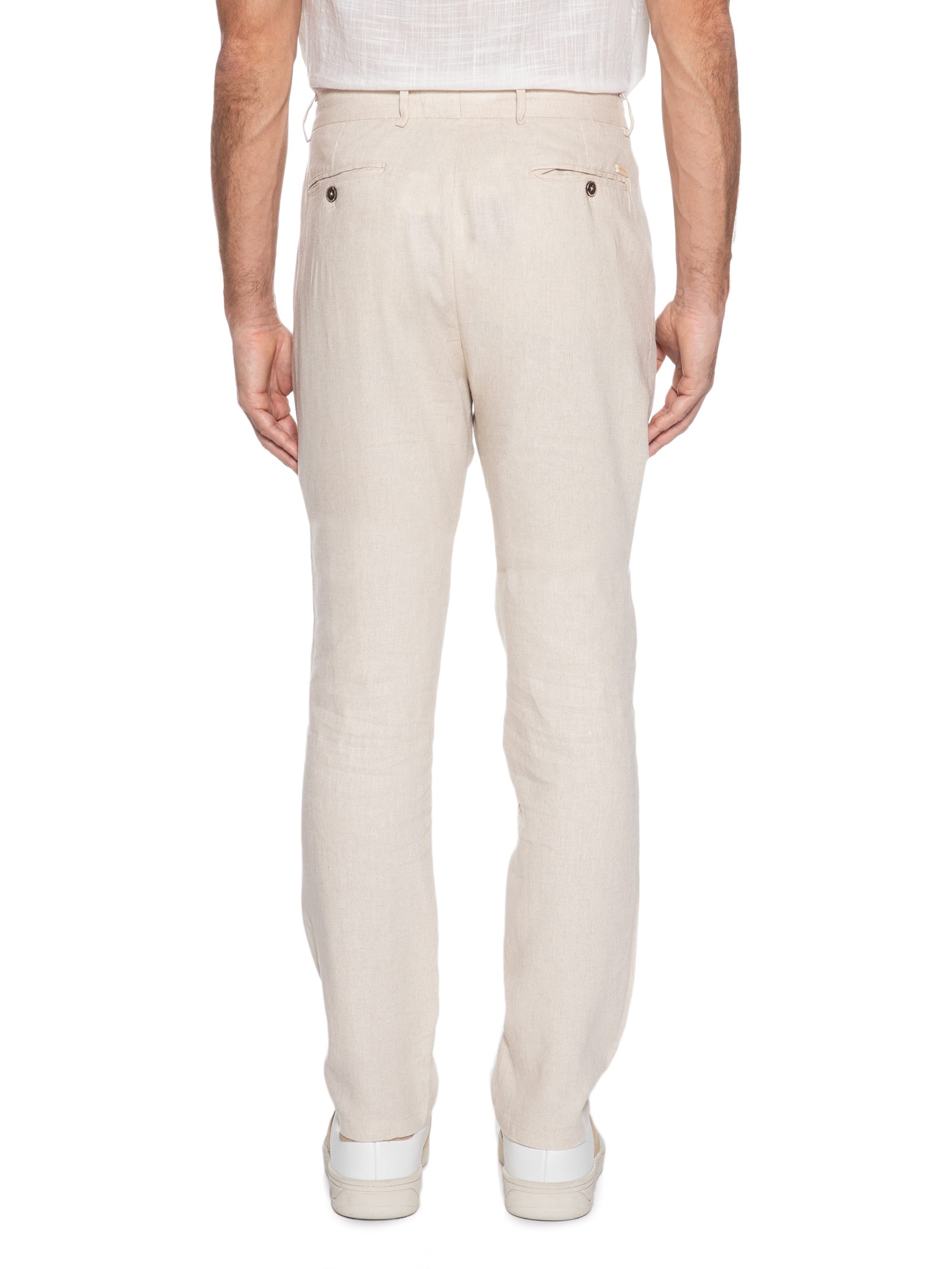 Calça Masculina Linho Clássica Bege Foxton