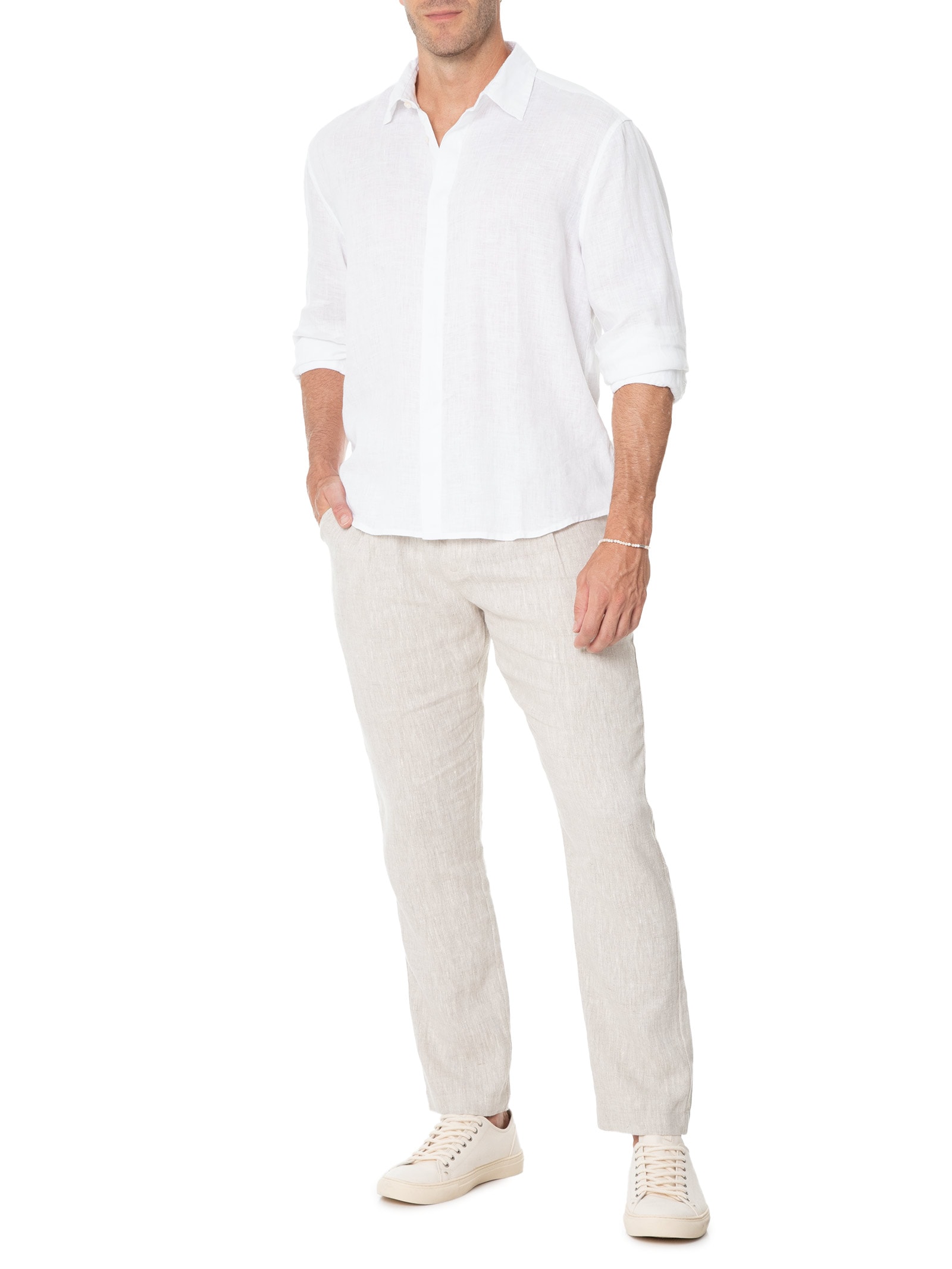 Calça Masculina Linho – Bege Handred