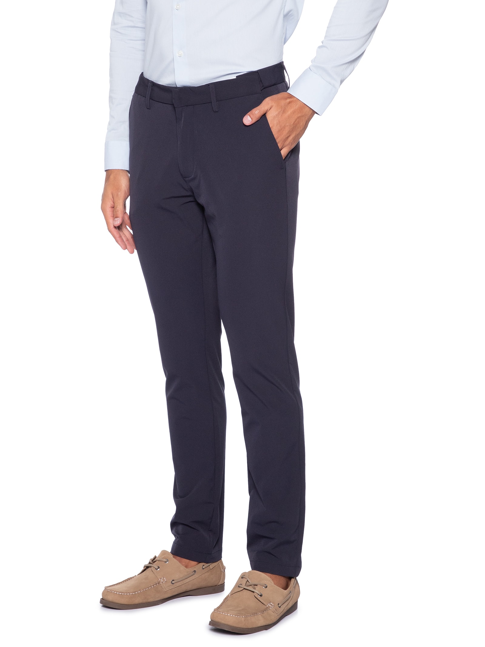 Calça Masculina Malha Tech Reta Azul '2 Essential