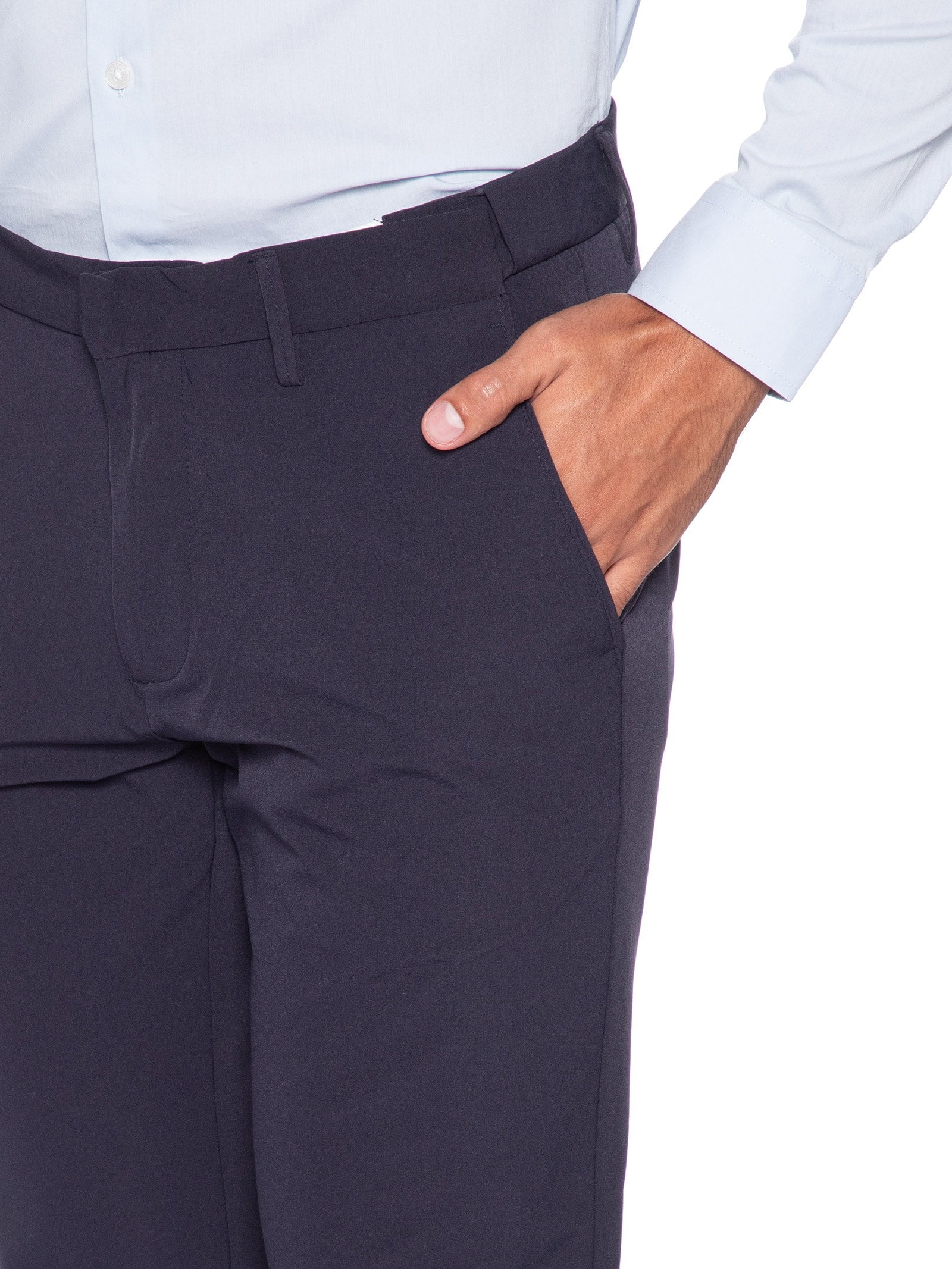 Calça Masculina Malha Tech Reta Azul '2 Essential