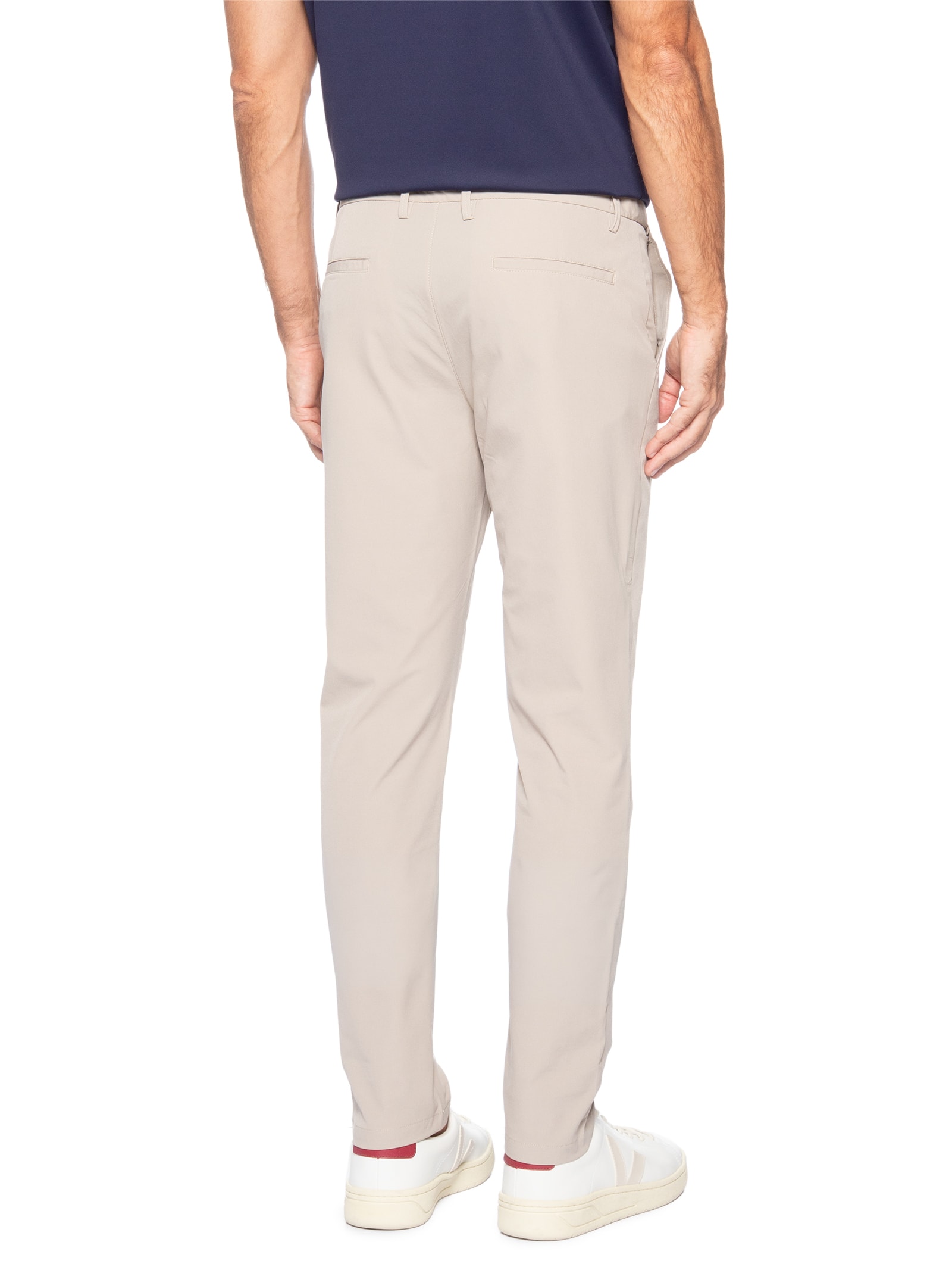 Calça Masculina Malha Tech Reta Bege '2 Essential