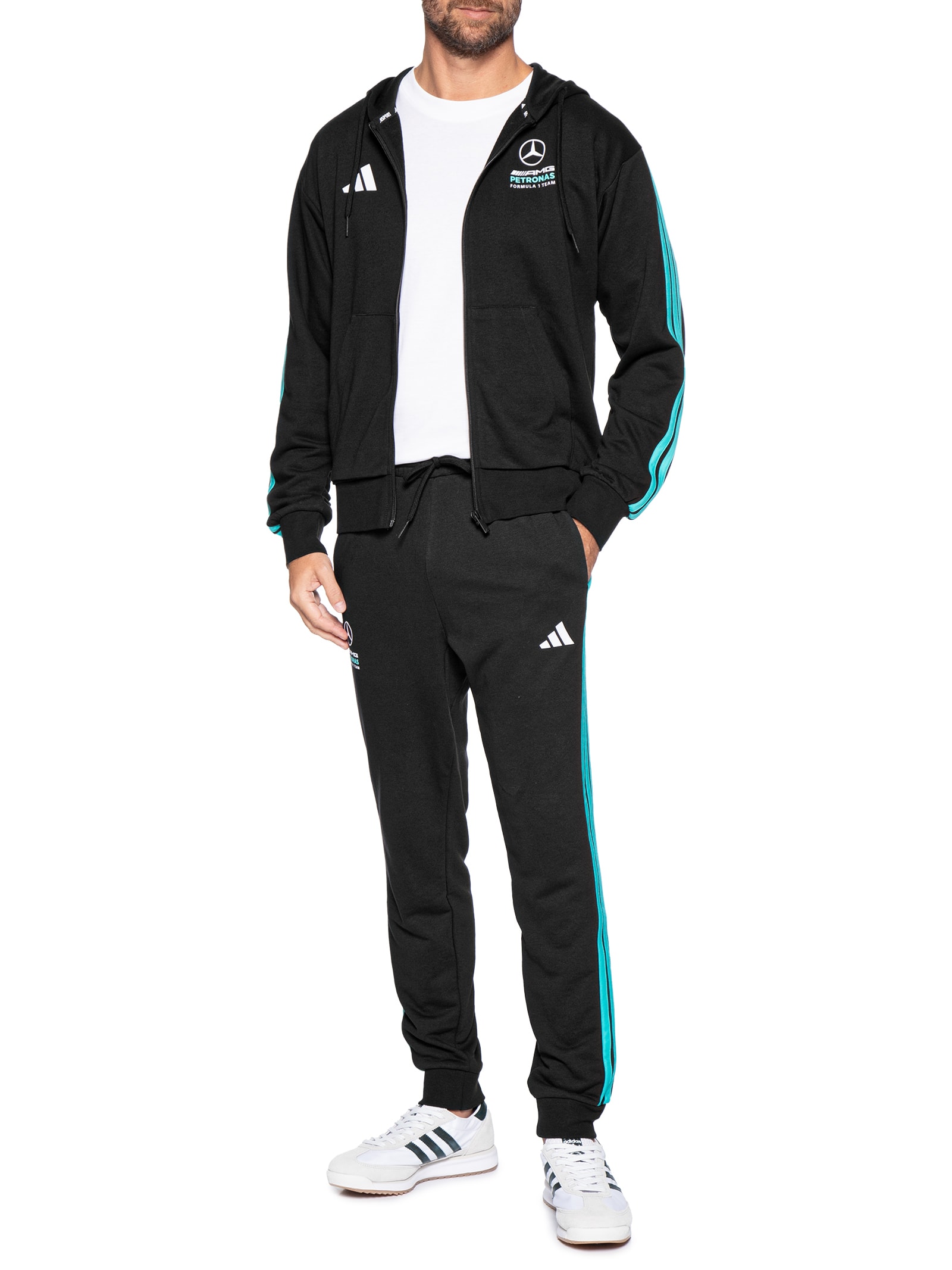 Calça Masculina Mercedes DNA Preto Adidas + Mercedes