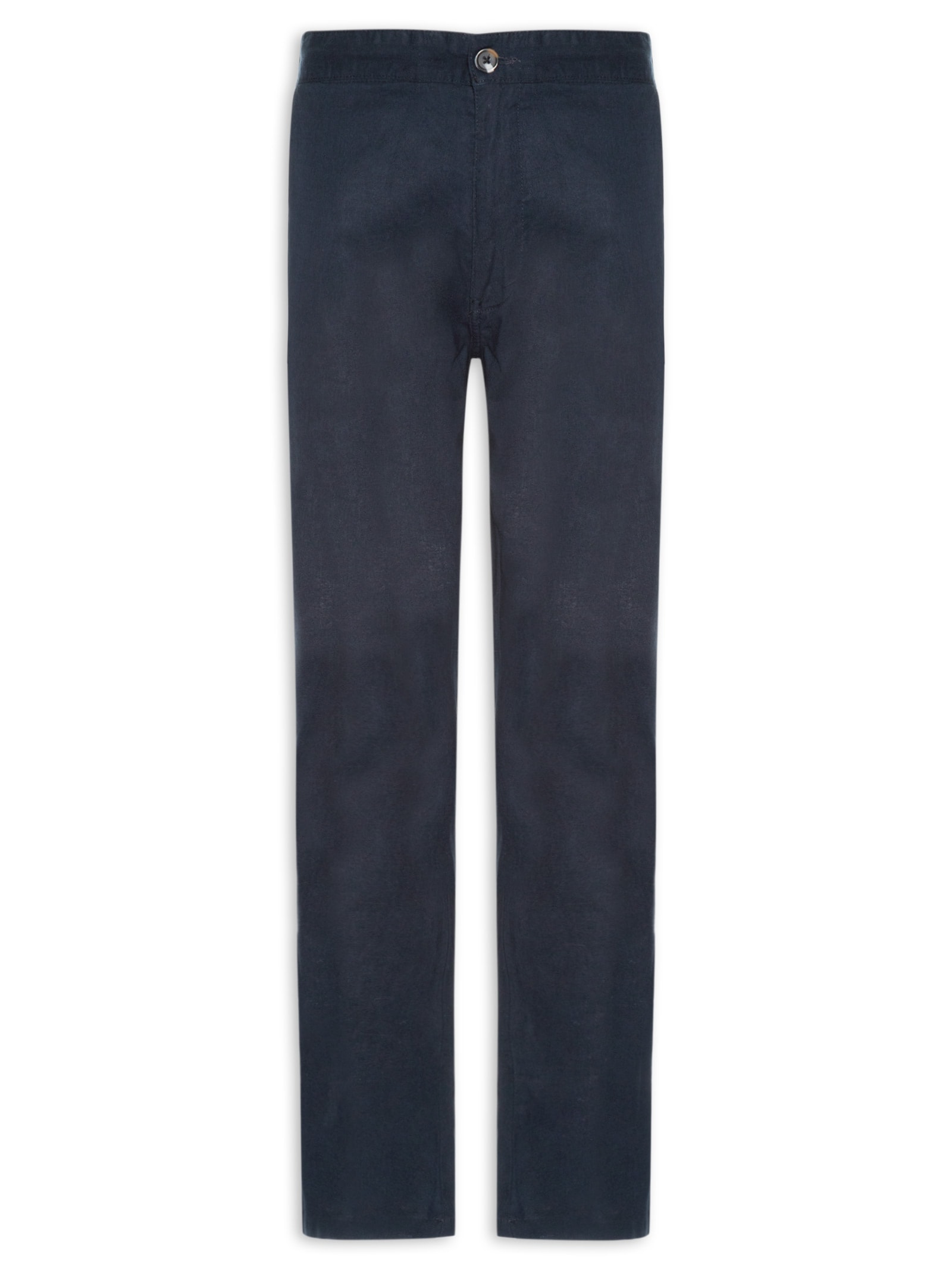Calça Masculina Misto Linho Reta Azul '2 Essential