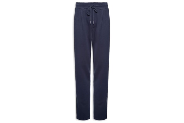 Calça Masculina Moletinho Reta Com Elástico Na Cintura - Azul