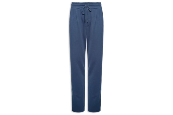 Calça Masculina Moletinho Reta Com Elástico Na Cintura - Azul