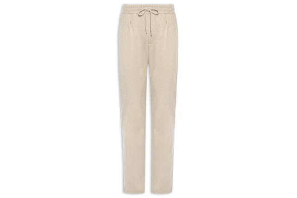 Calça Masculina Moletinho Reta Com Elástico Na Cintura - Bege