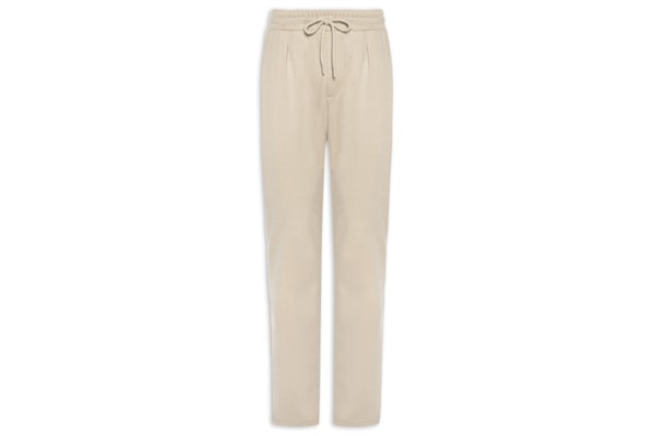 Calça Masculina Moletinho Reta Com Elástico Na Cintura - Bege