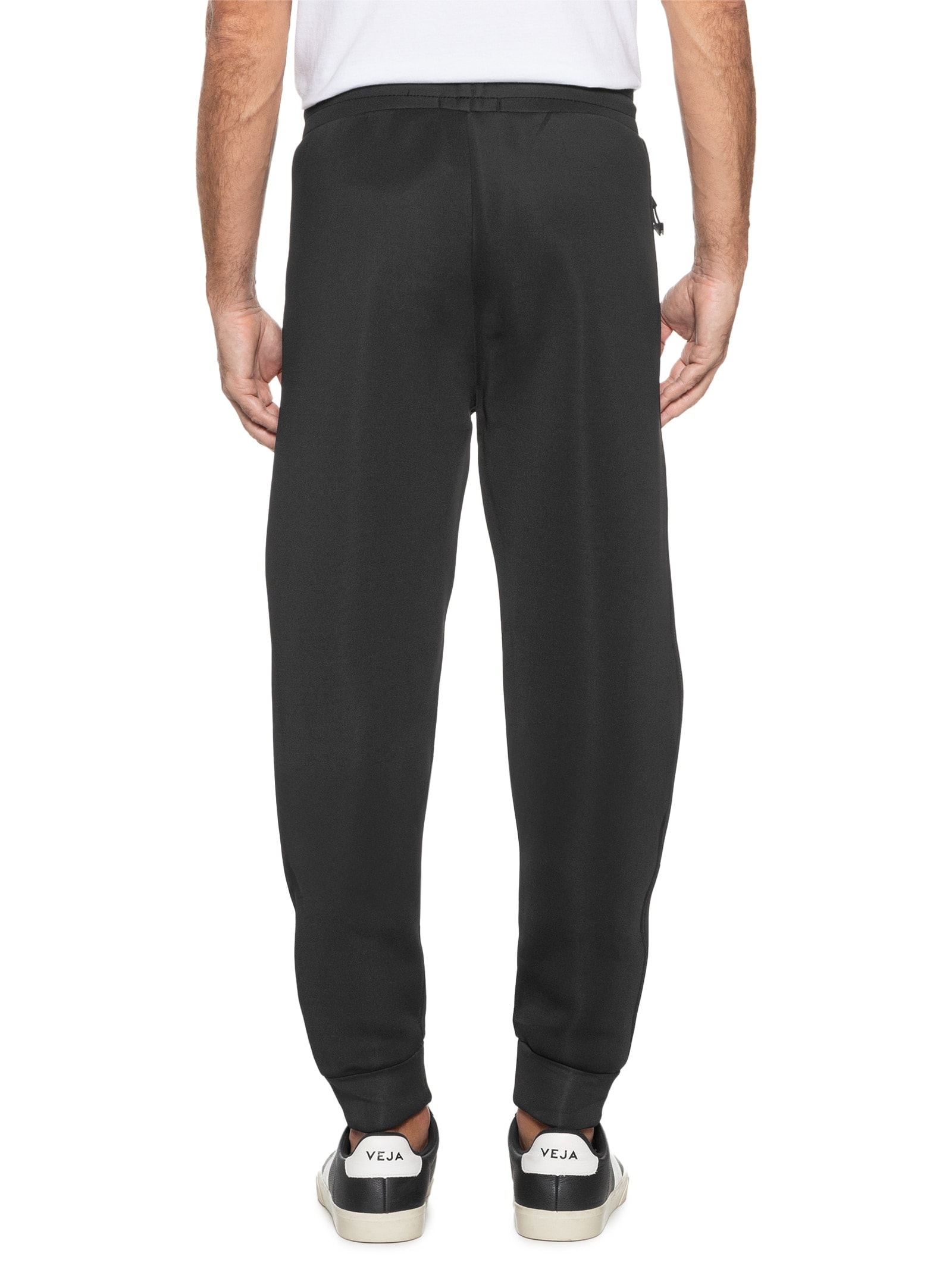 Calça Masculina Moletom Neoprene Com Zíper Lateral Preto '2 Essential