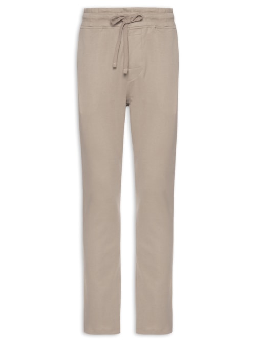 Calça Masculina Moletom Reta Com Bolsos Suedine – Bege