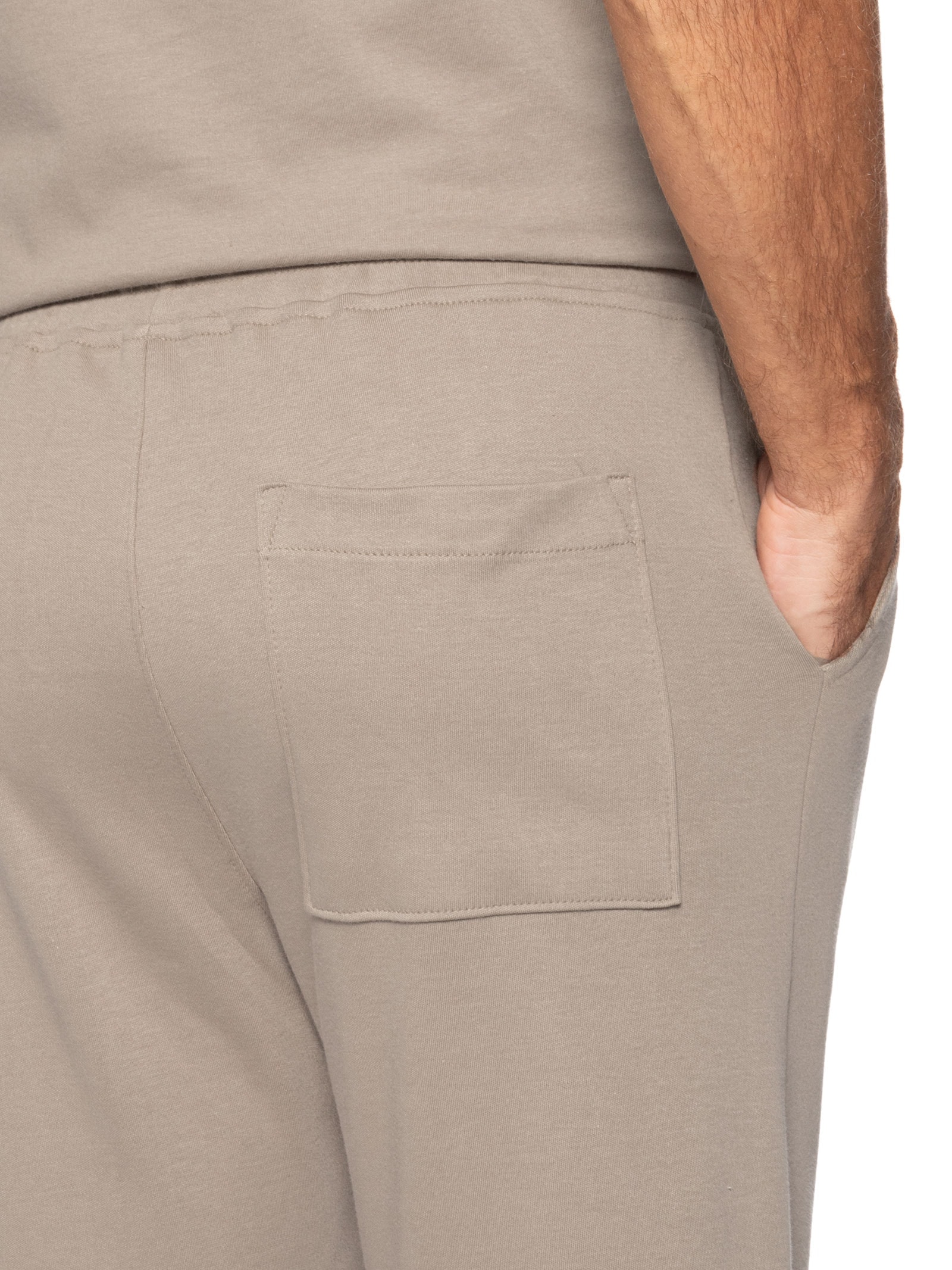 Calça Masculina Moletom Reta Com Bolsos Suedine Bege Calvin Klein Underwear