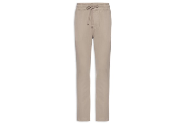 Calça Masculina Moletom Reta Com Bolsos Suedine - Bege