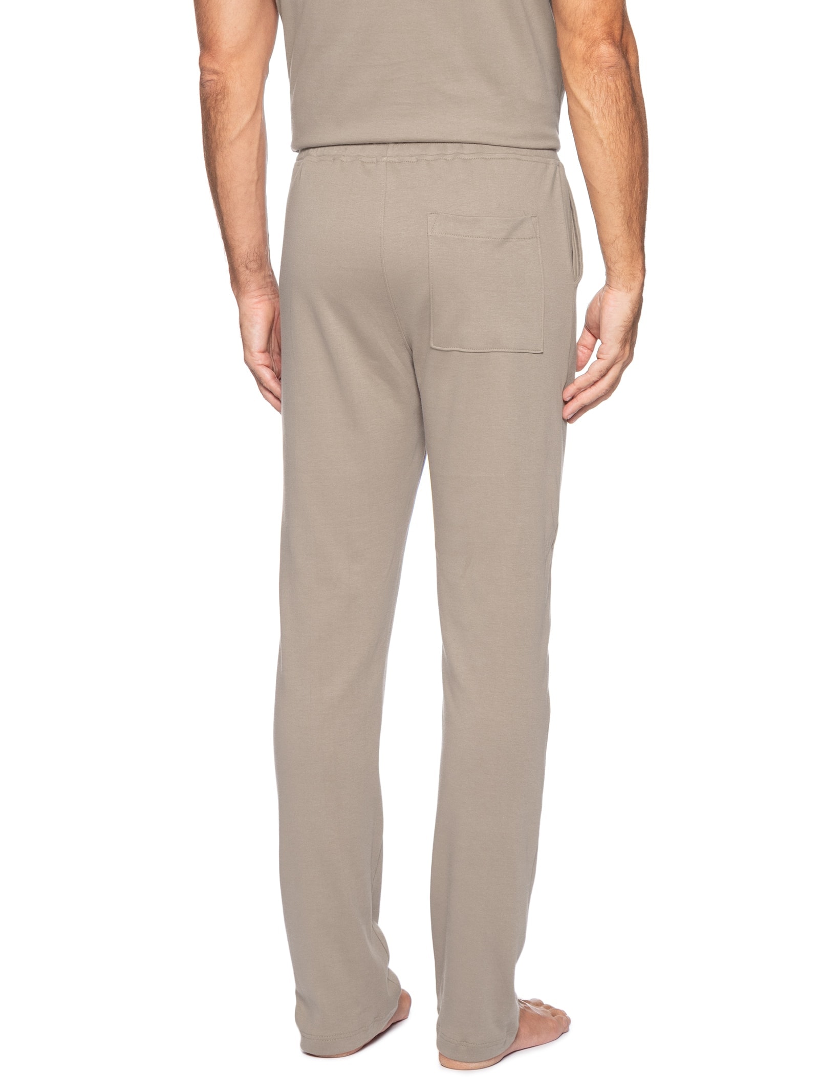 Calça Masculina Moletom Reta Com Bolsos Suedine Bege Calvin Klein Underwear